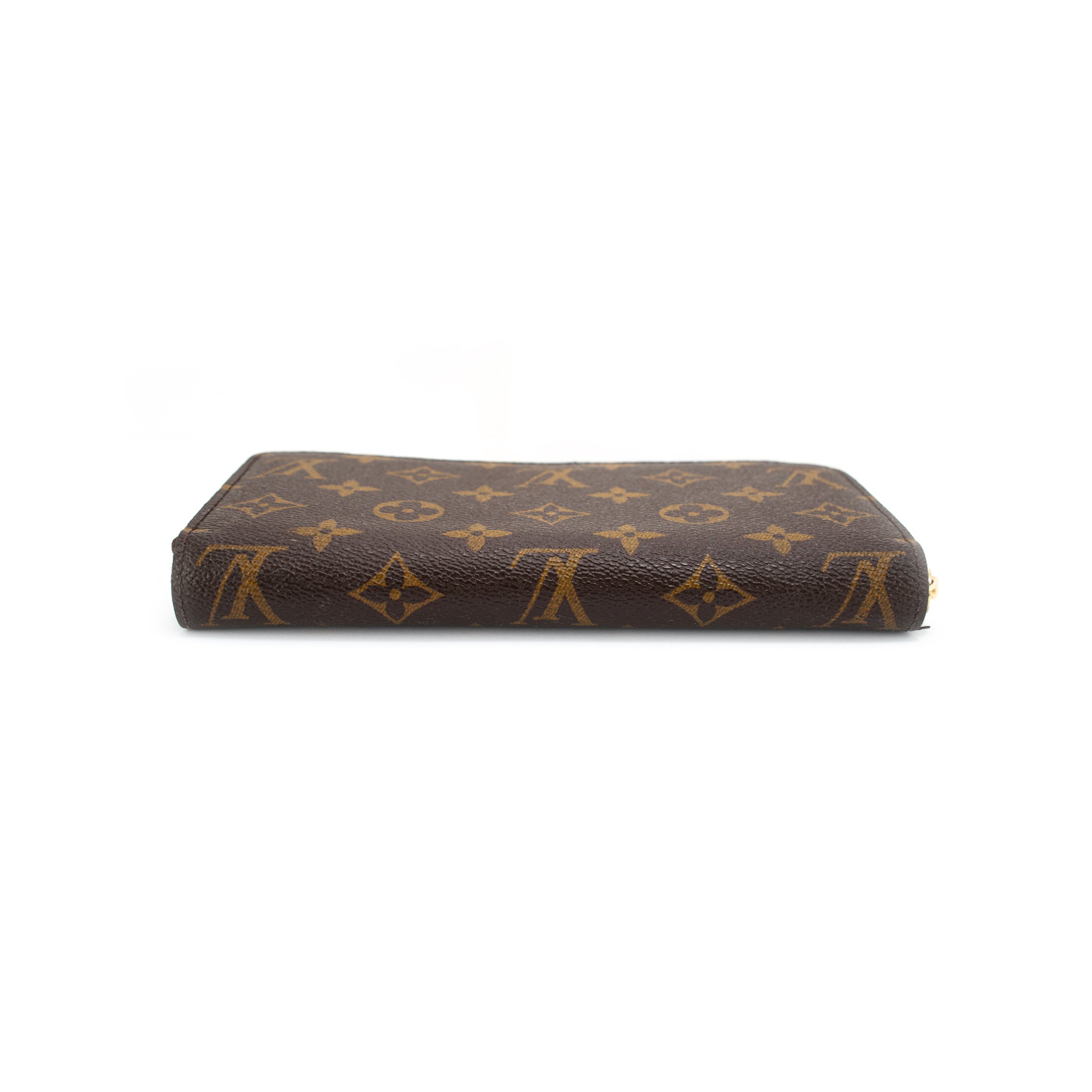 Louis Vuitton Brown Monogram Canvas Gold-Tone Hardware Zippy Wallet