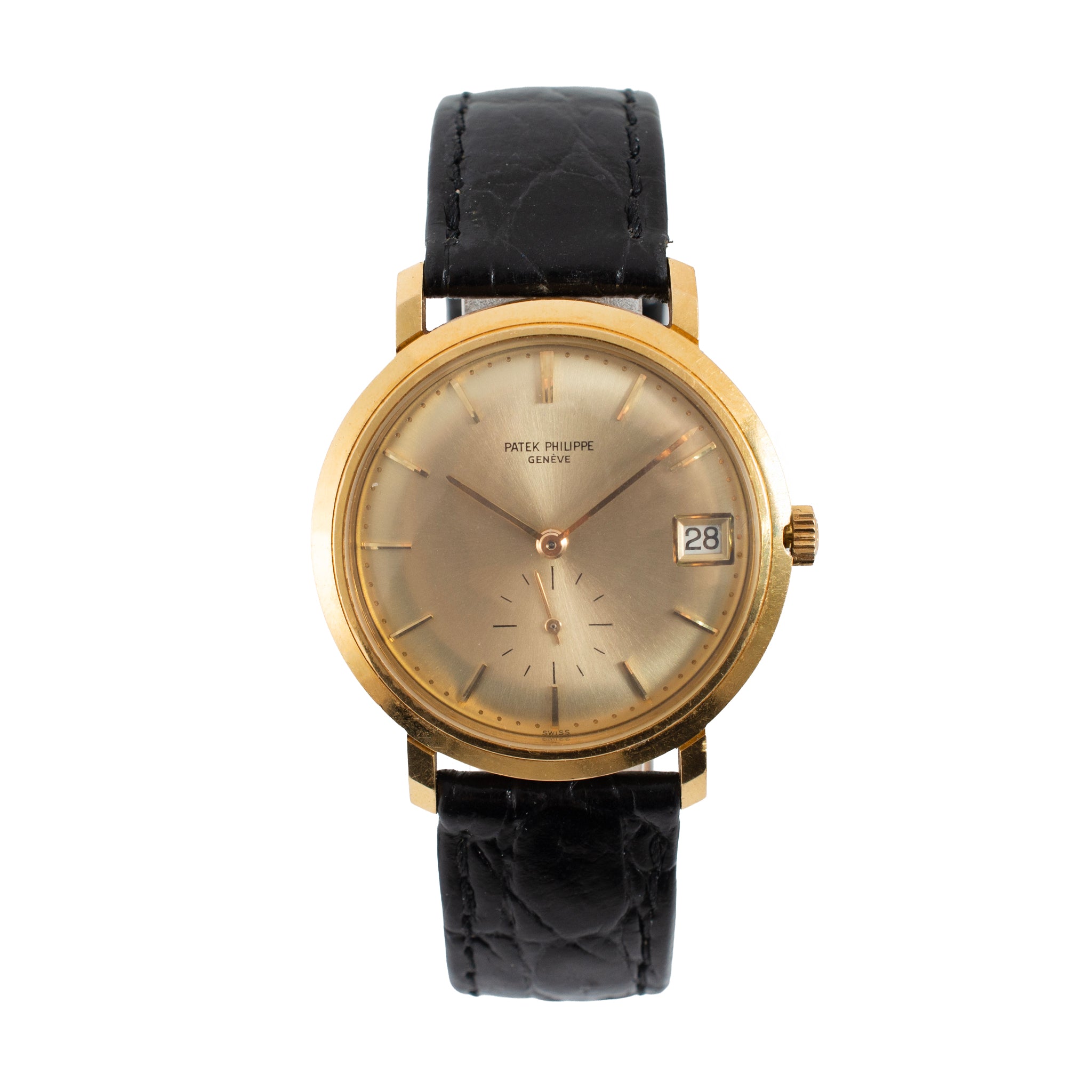 Vintage Patek Philippe Calatrava 35MM 3445 Sapphire 18K Yellow Gold Watch