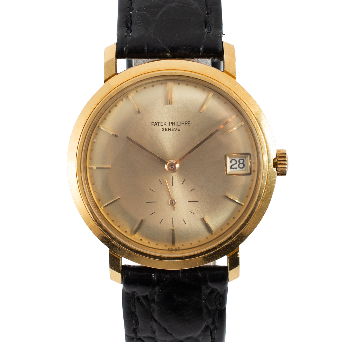 Vintage Patek Philippe Calatrava 35MM 3445 Sapphire 18K Yellow Gold Watch