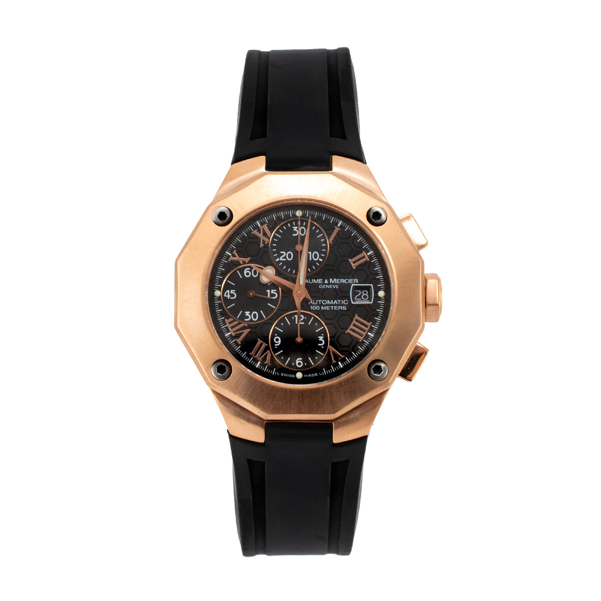 Baume ET Mercier Riviera Chronometer 43MM 65586 18K Rose Gold Automatic Watch