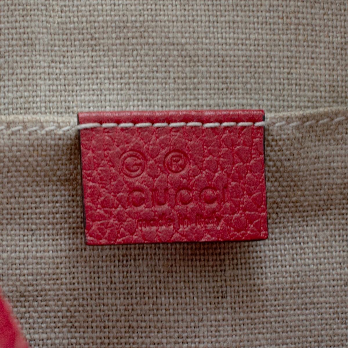 Gucci Mini Bree Gg Canvas Red Leather Trim Crossbody Bag