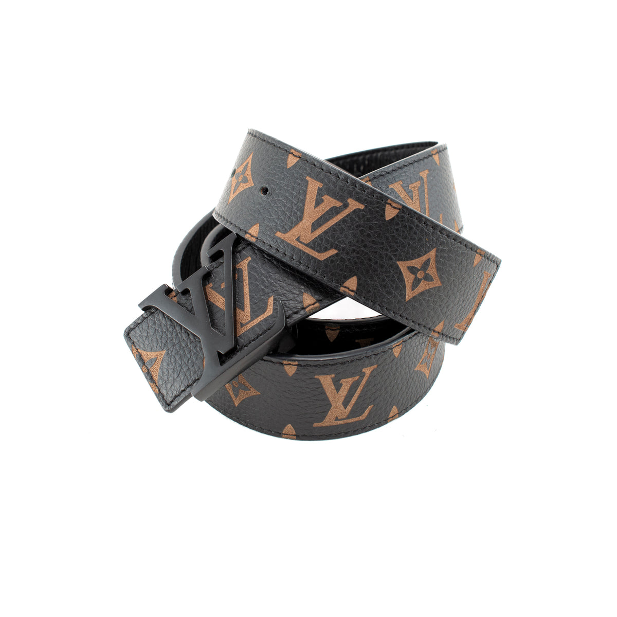 Louis Vuitton LV Initiales 40MM 110/44 Monogram Eclipse Ruthenium Belt