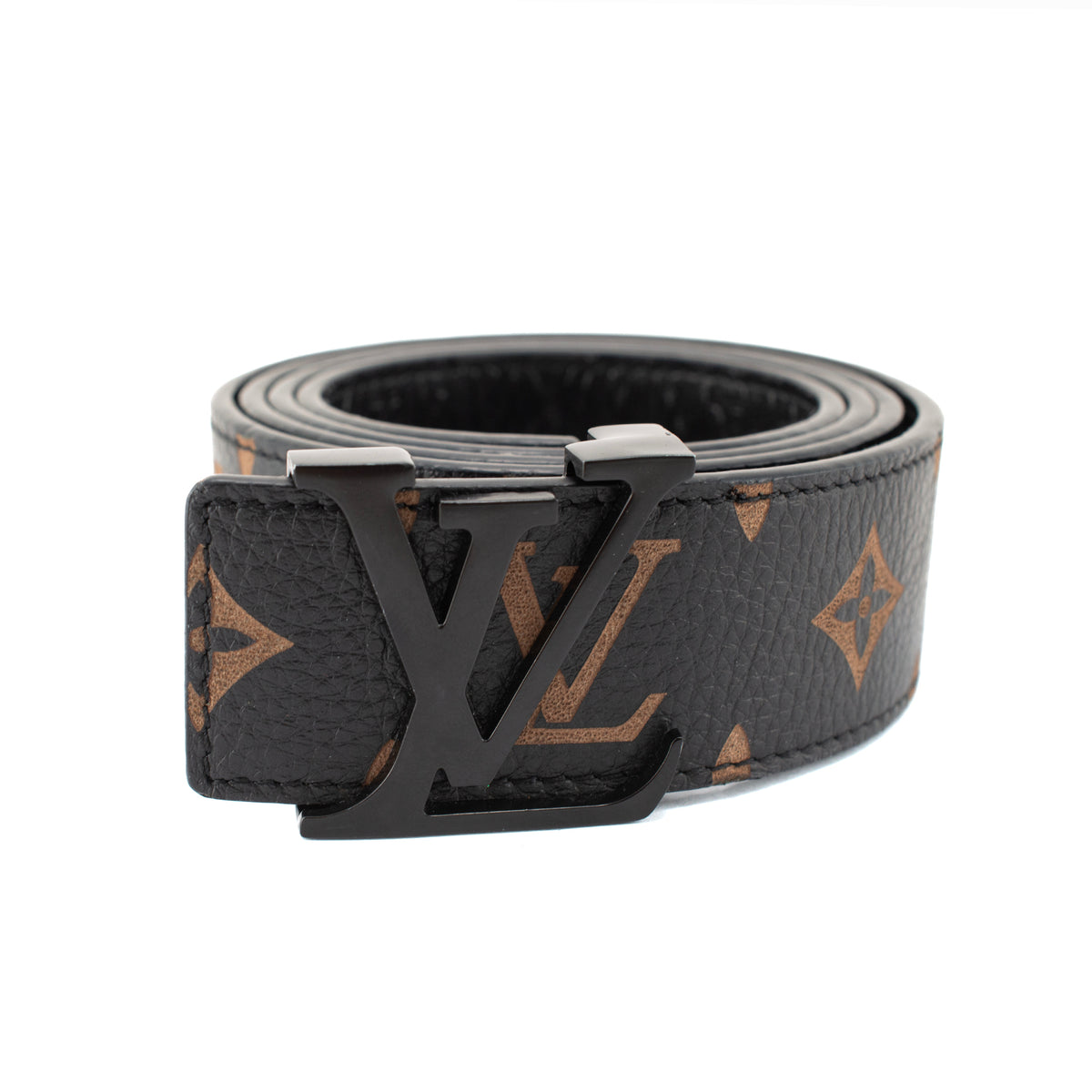 Louis Vuitton LV Initiales 40MM 110/44 Monogram Eclipse Ruthenium Belt