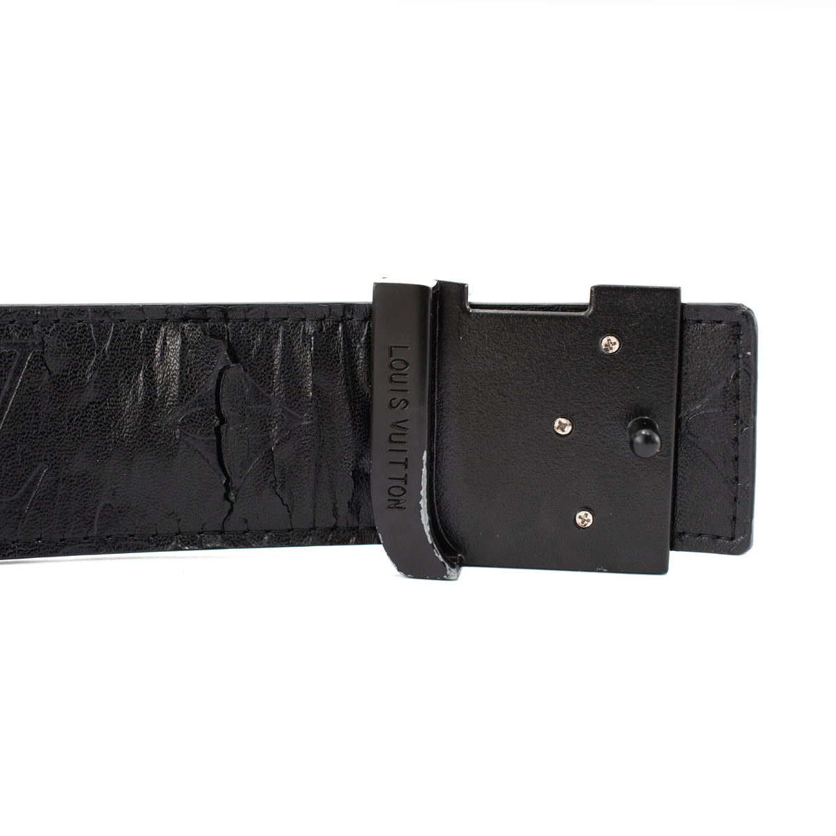 Louis Vuitton LV Initiales 40MM 110/44 Monogram Eclipse Ruthenium Belt