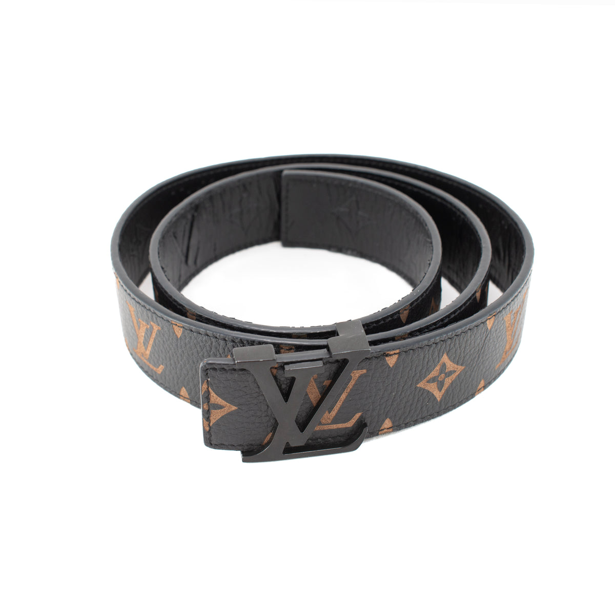 Louis Vuitton LV Initiales 40MM 110/44 Monogram Eclipse Ruthenium Belt