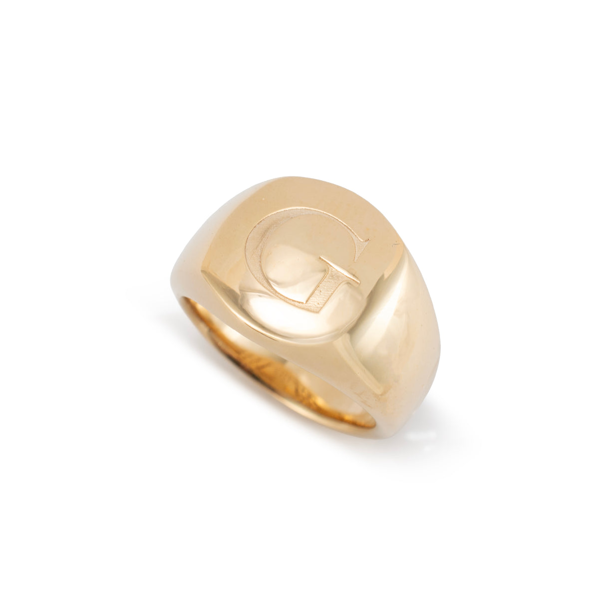Men’s David Yurman Streamline G Initial 18K Yellow Gold Pinky Statement Ring