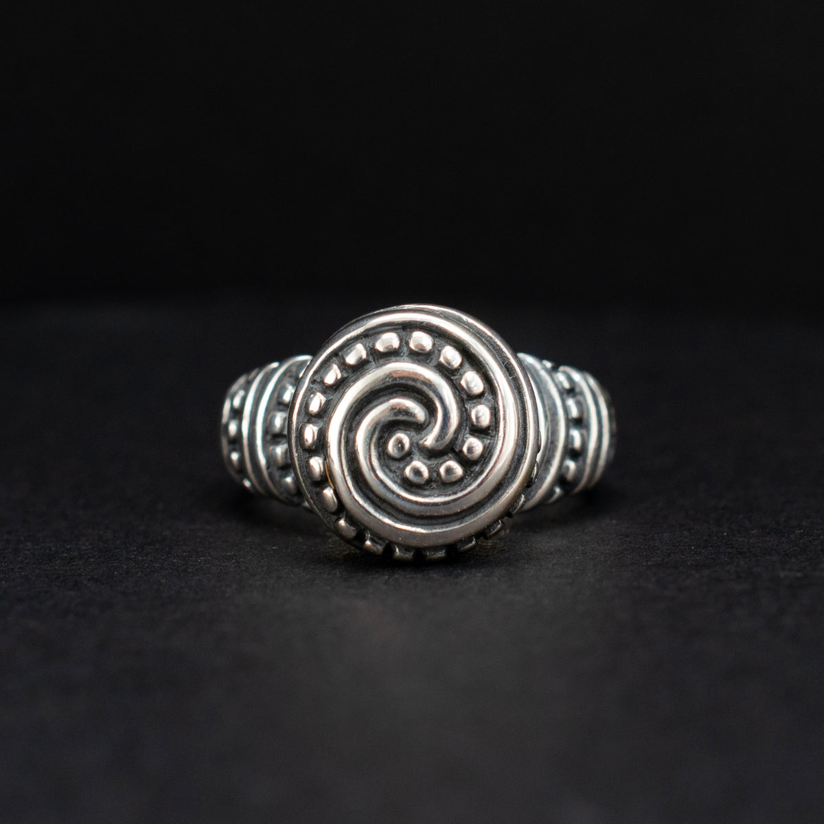 Retired James Avery African beaded swirl Sterling Silver Bead Ring 11.16g 7" 459904 available at DJP Jewelers & Luxury Buyers