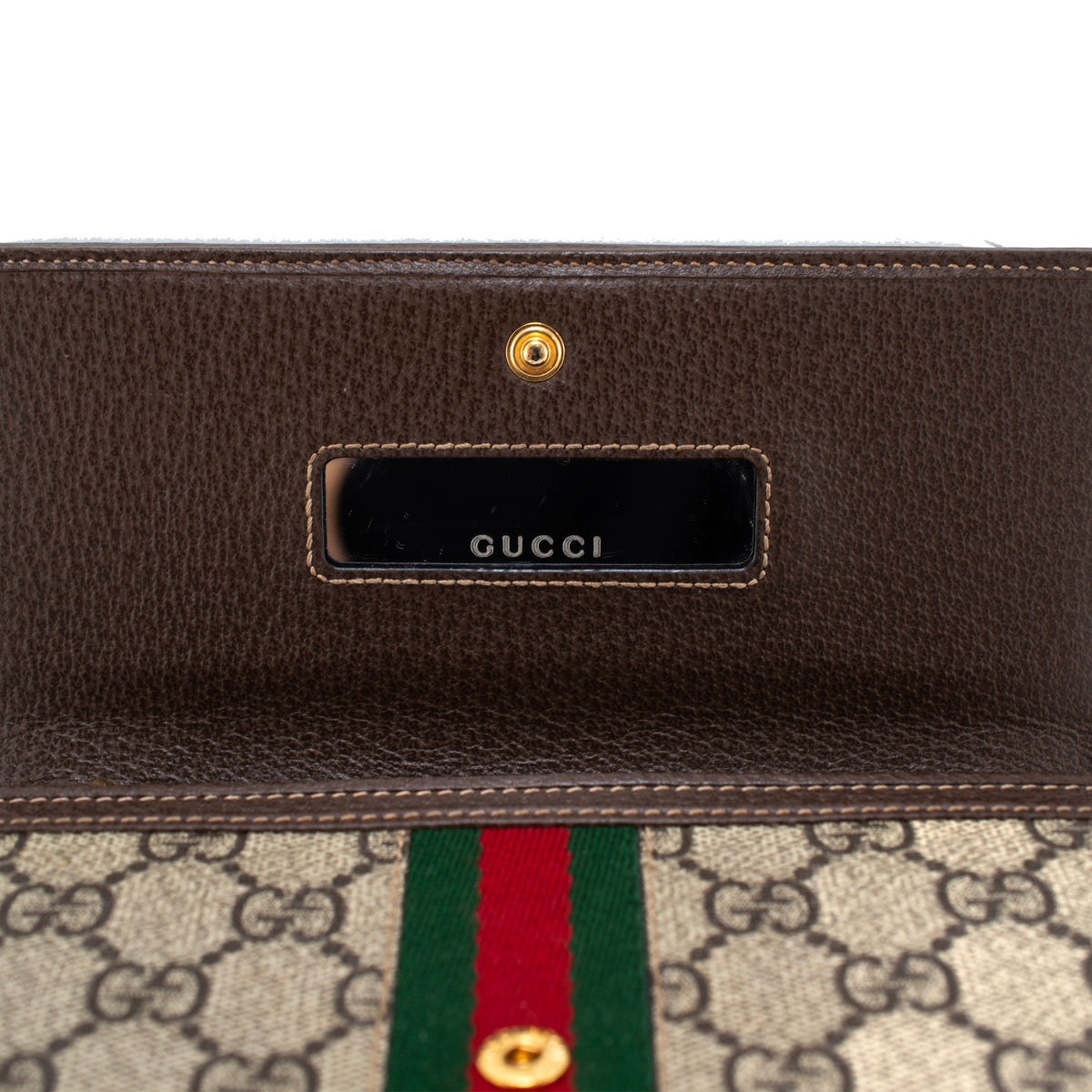 Gucci Ophidia Gg Supreme Web Brown Leather Woc Wallet