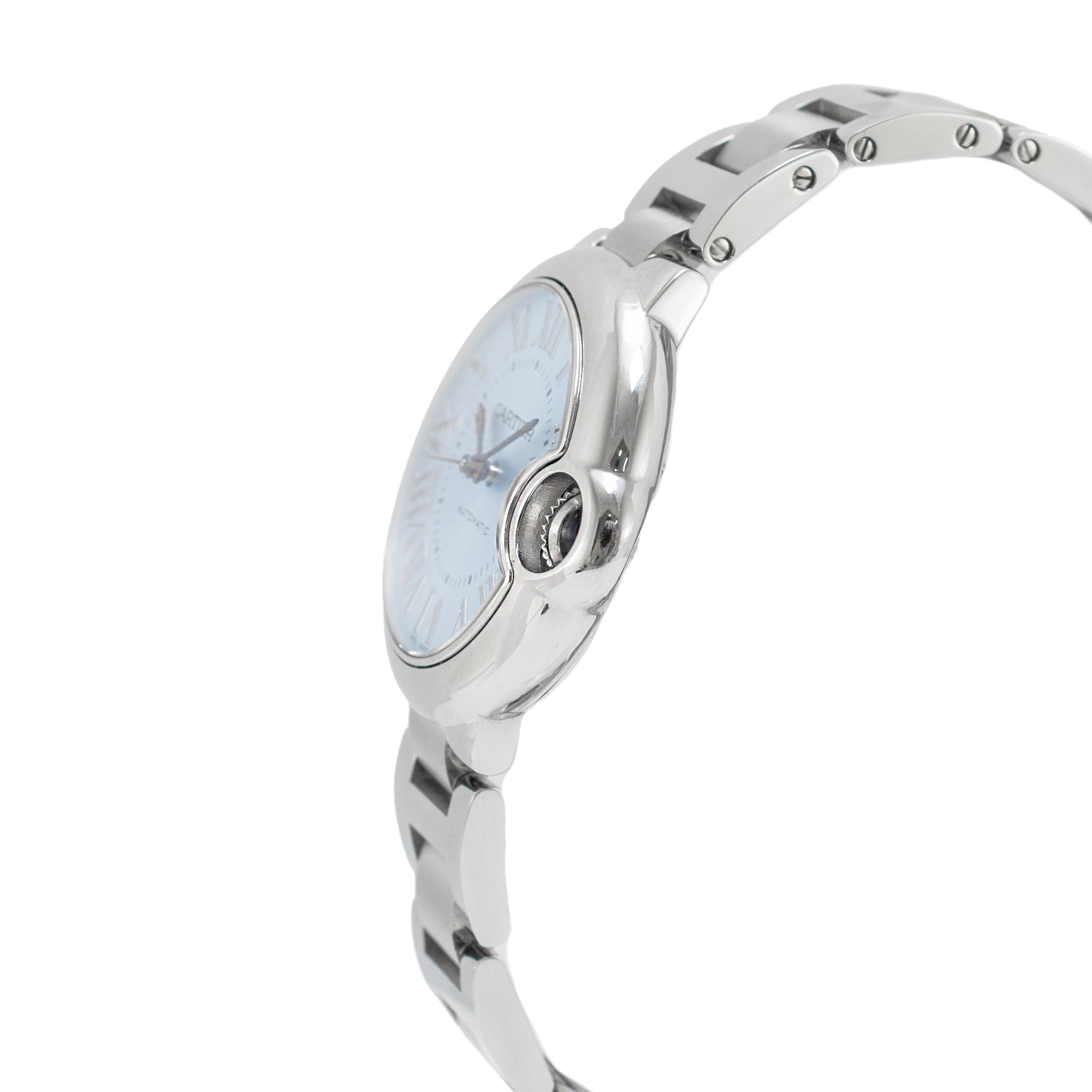 Ladies Cartier Ballon Bleu 33MM WSBB0062 Blue Silvered Steel Automatic Watch