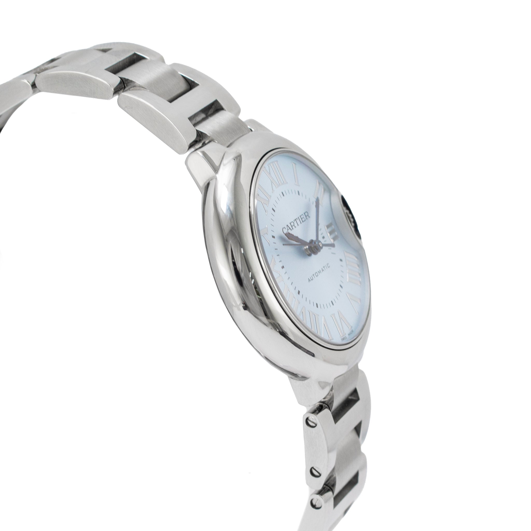 Ladies Cartier Ballon Bleu 33MM WSBB0062 Blue Silvered Steel Automatic Watch