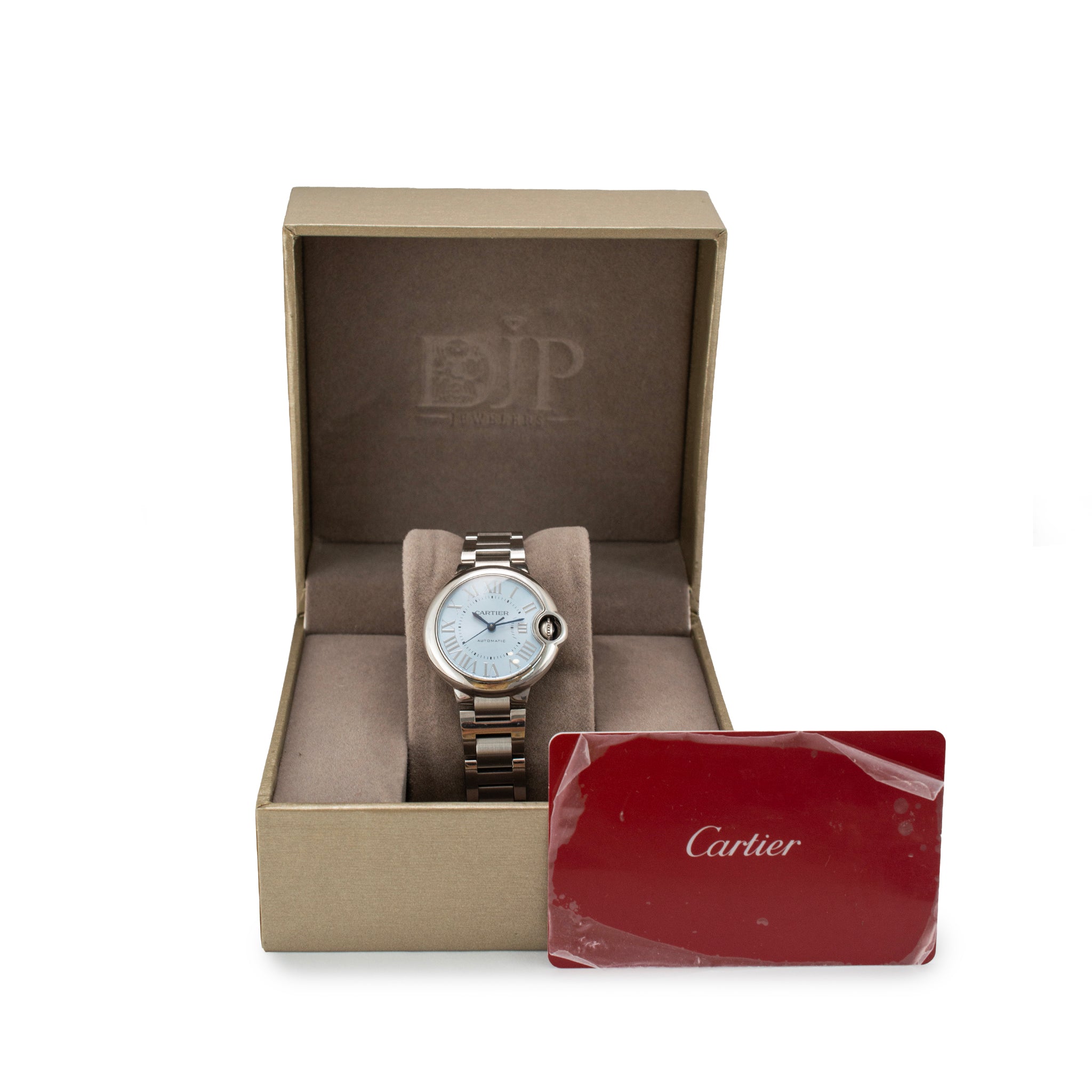 Ladies Cartier Ballon Bleu 33MM WSBB0062 Blue Silvered Steel Automatic Watch