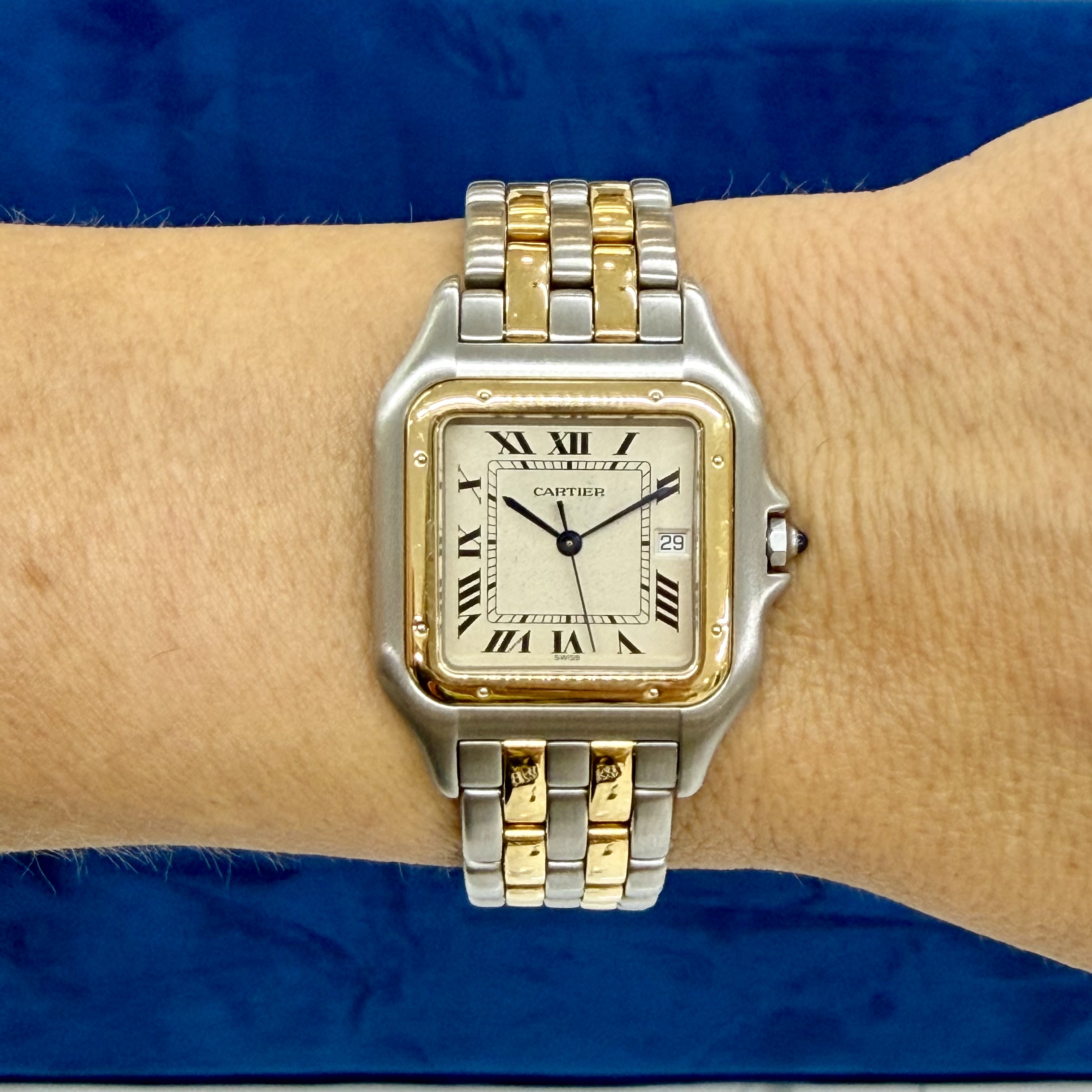 Cartier Panthere Jumbo 30MM 187957 18K Yellow Gold Steel Quartz Watch