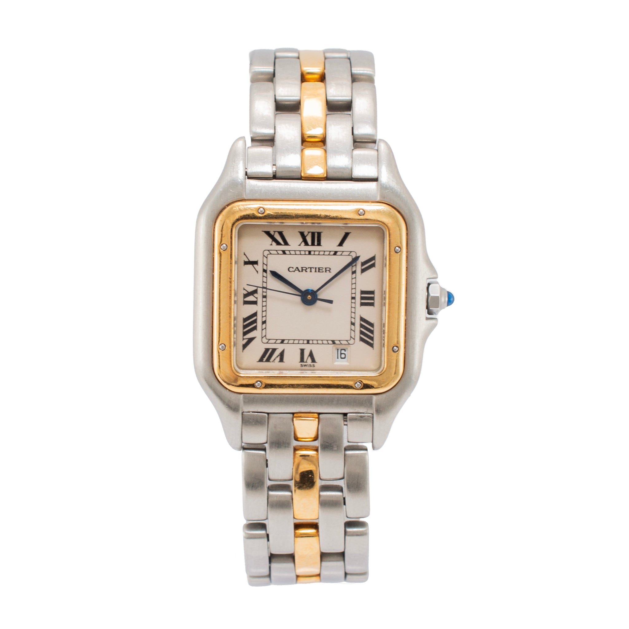 Ladies Cartier Panthere 27MM 83949 18K Yellow Gold Steel One Row Quartz Watch