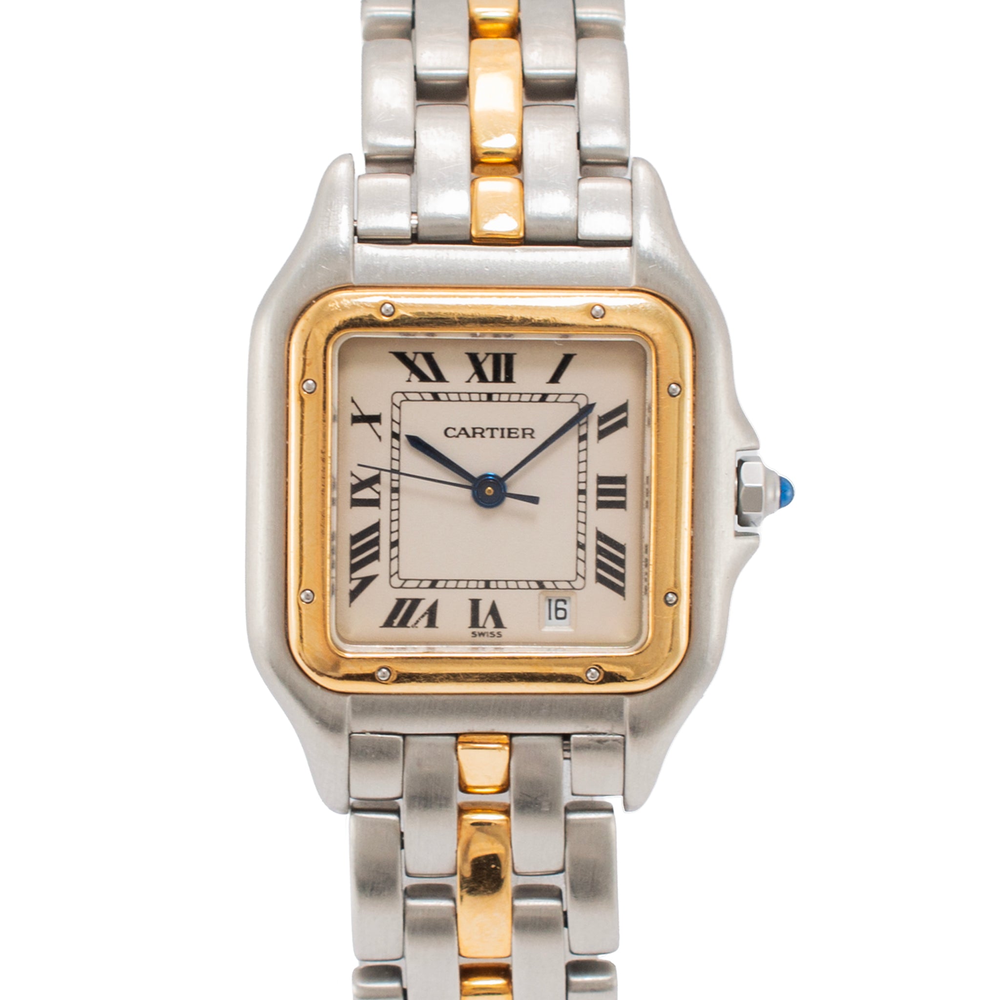 Ladies Cartier Panthere 27MM 83949 18K Yellow Gold Steel One Row Quartz Watch