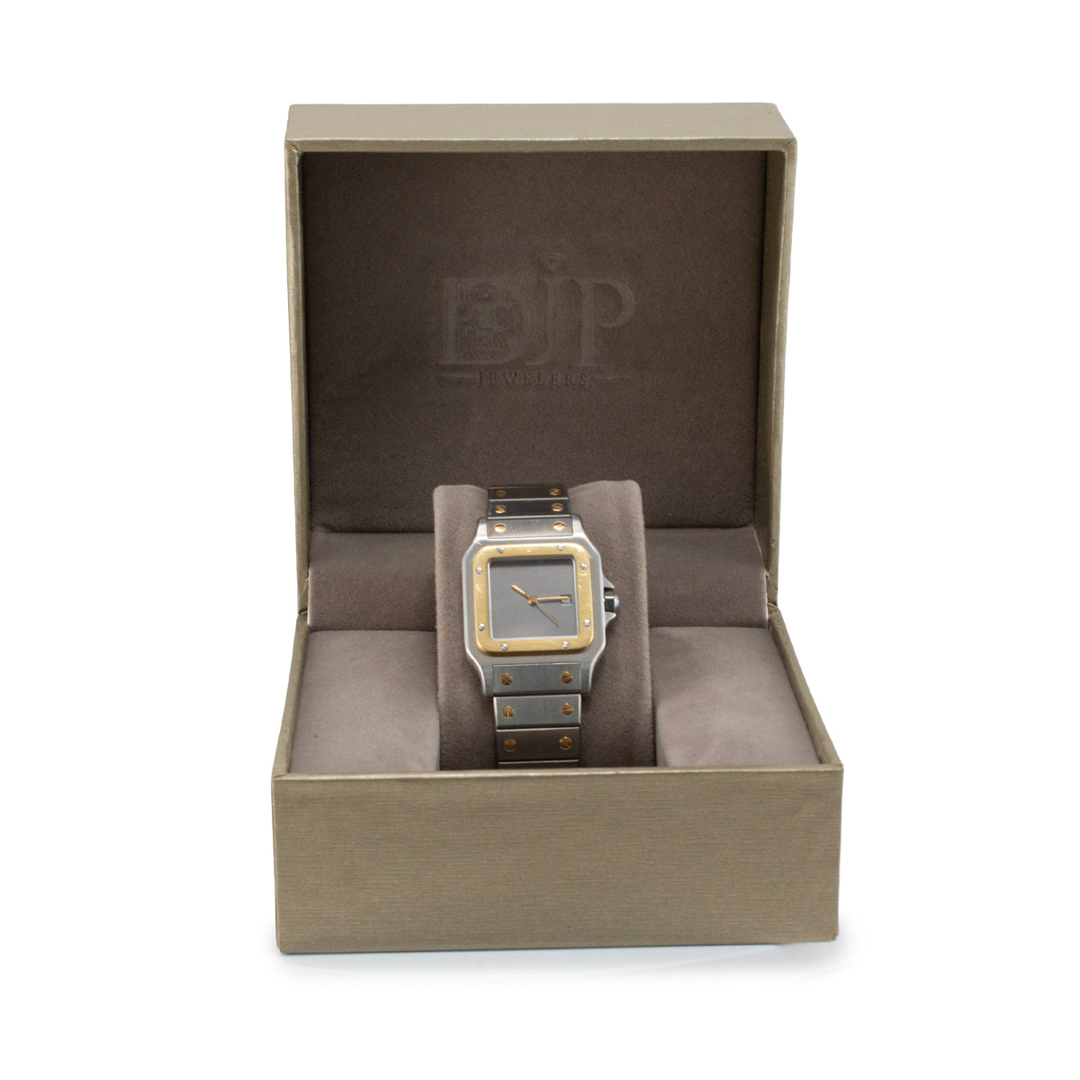 Vintage Cartier Santos Carree 30MM 2961 Ghost Dial Gold Steel Automatic Watch