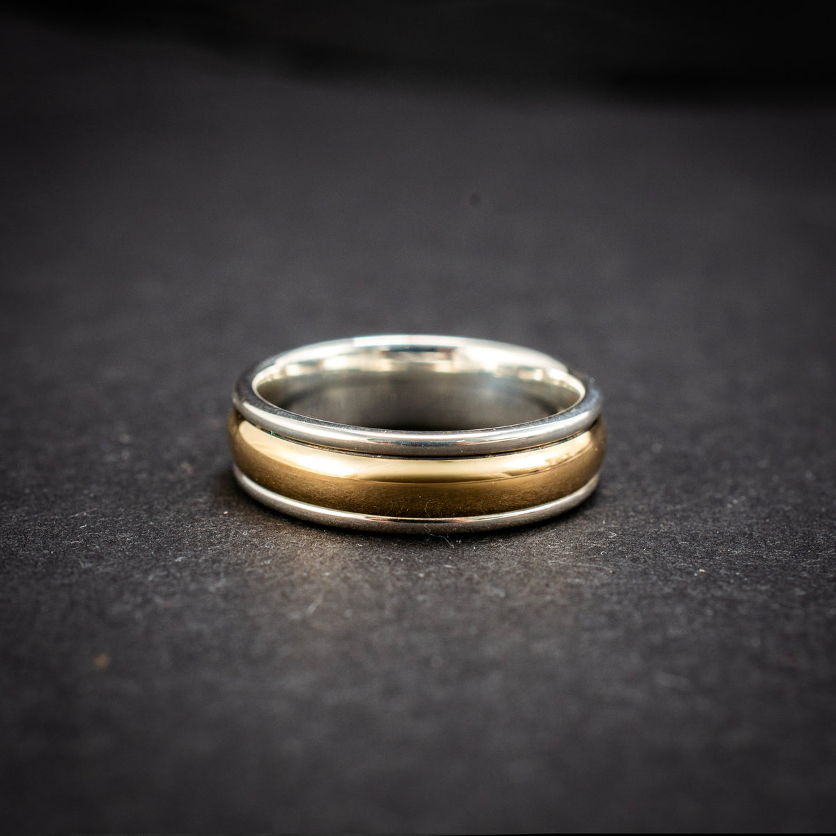 James Avery Simplicity Wedding Sterling Silver & 14K Yellow Gold Band Ring 7.48g 460127 available at DJP Jewelers & Luxury Buyers