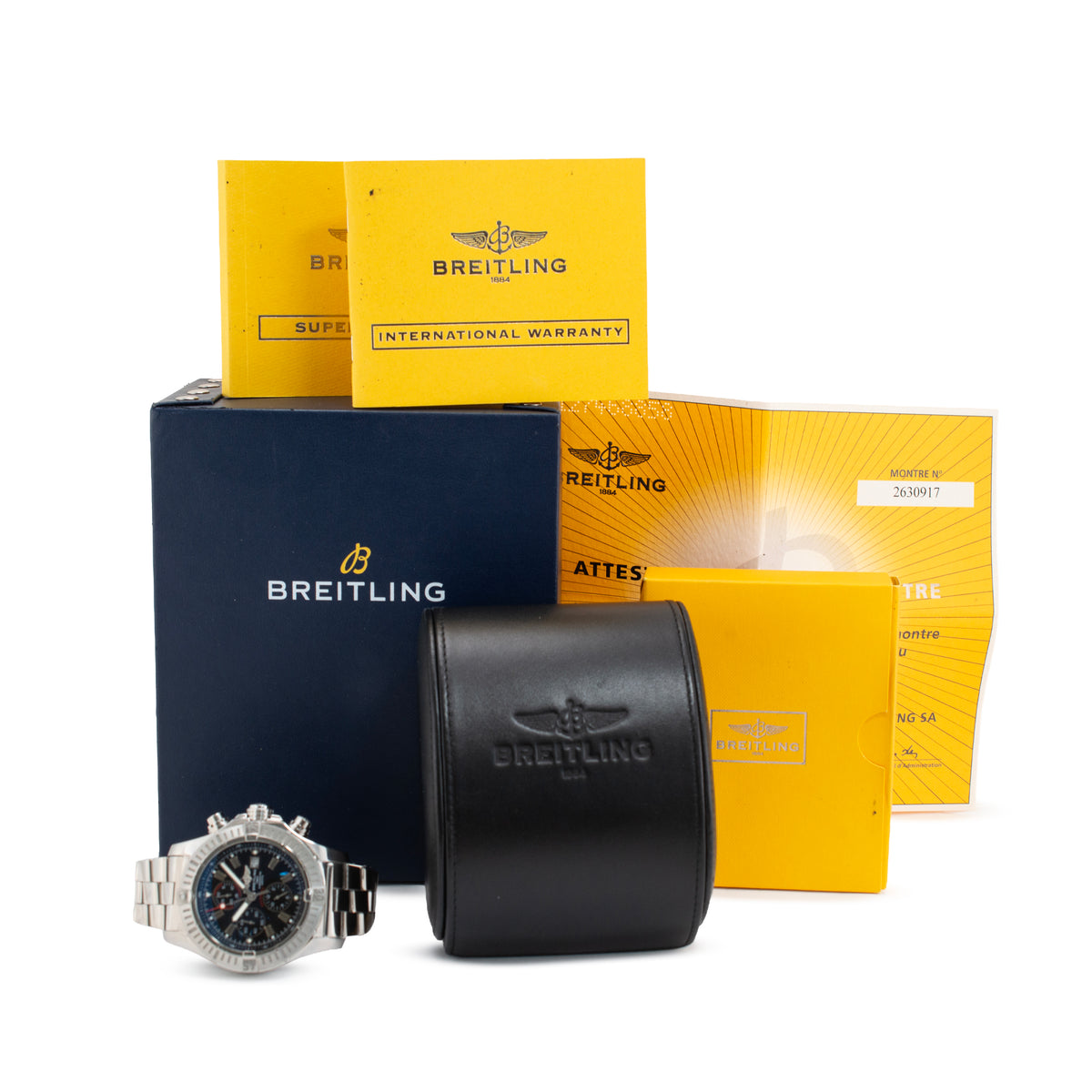 Breitling Super Avenger 48MM A13370 Black Dial Stainless Steel Automatic Watch