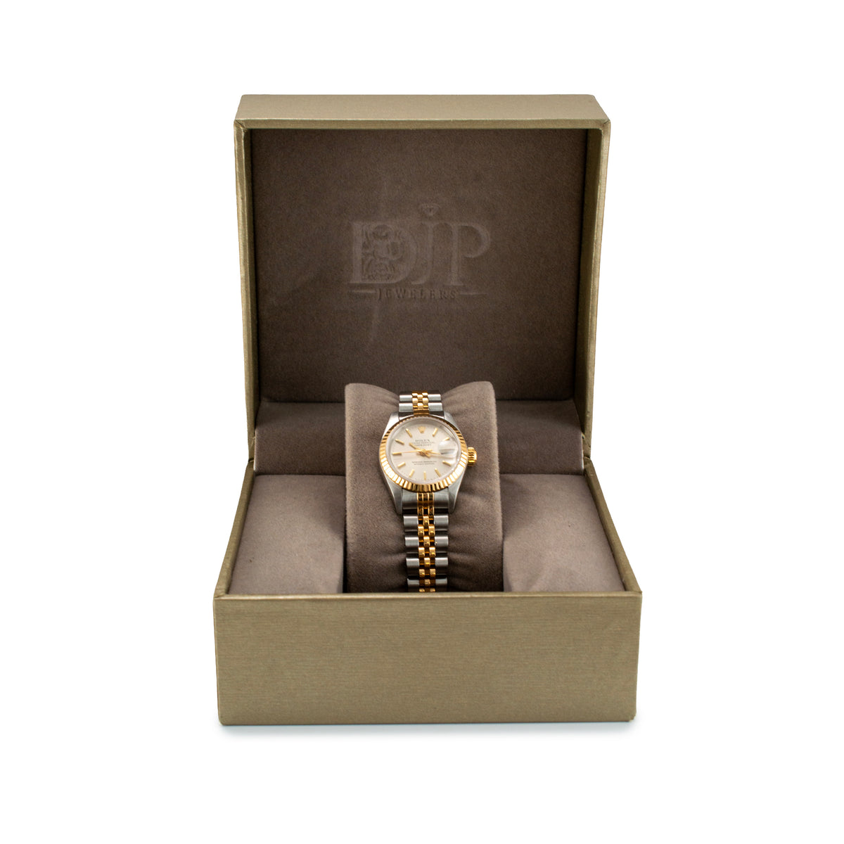Ladies Rolex Datejust 26MM 69173 Silver Dial Jubilee 18K Yellow Gold Steel Watch