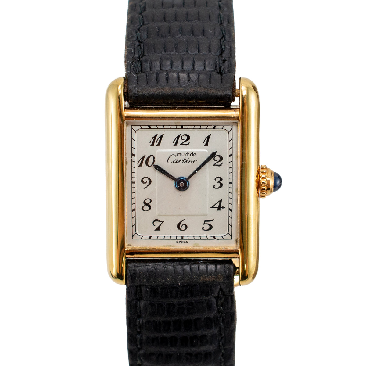 Ladies Vintage Cartier Tank Vermeil 20MM X 28 MM 5057001 925 Silver Plaque Watch