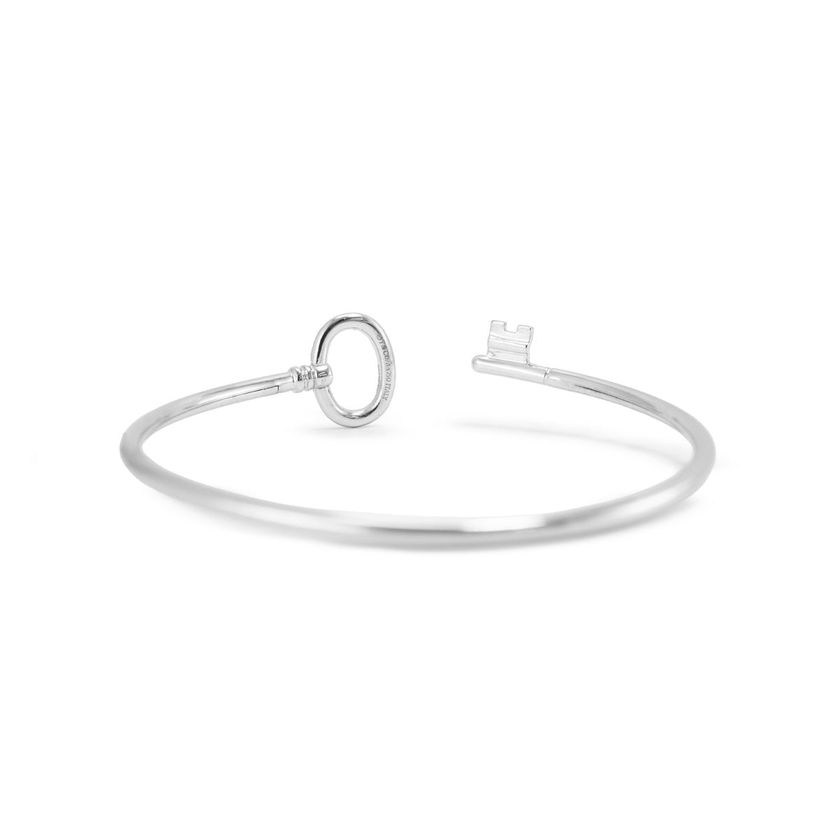 Tiffany & Co. Keys Wire 18K White Gold 0.20ctw Pave Diamond Cuff Bangle Bracelet