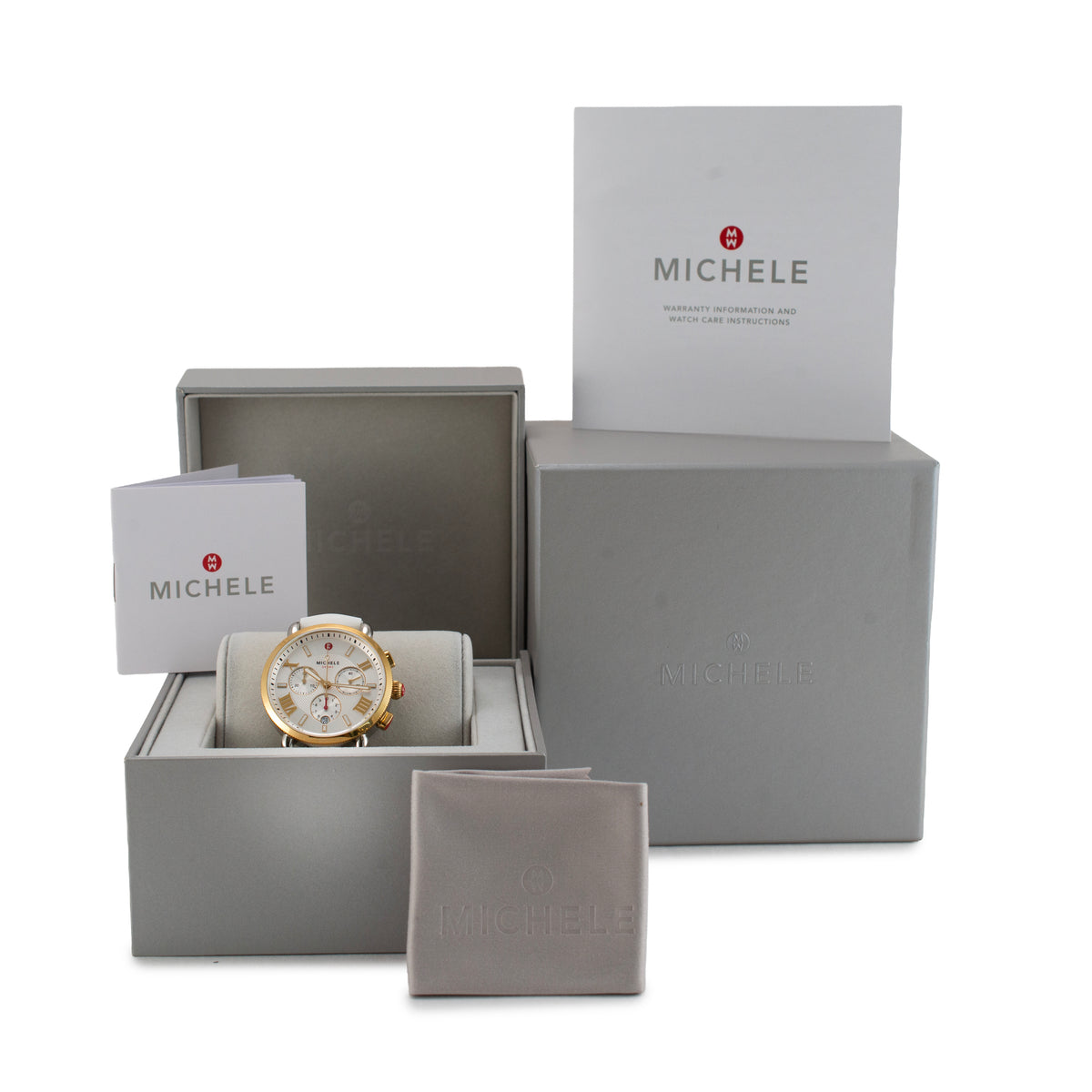 Ladies Michele by Fossil Sport Sail 38MM mww01p000017 Silver Dial Quartz Watch
