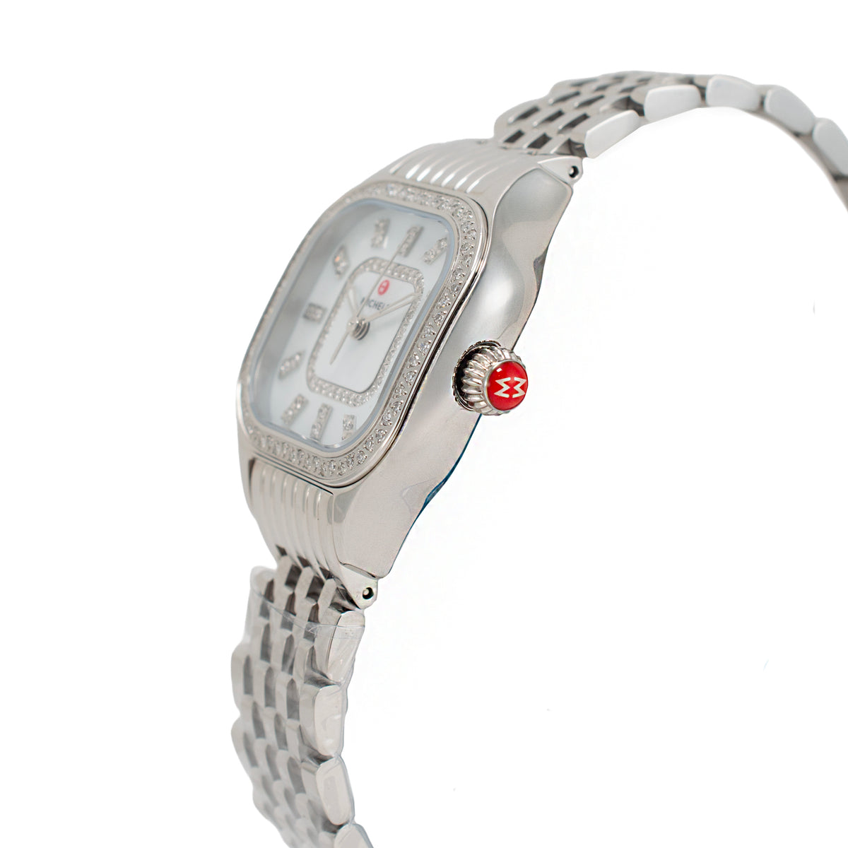 Ladies Michele by Fossil Meggie 29MM mww33b000001 Mop Diamond Steel Quartz Watch