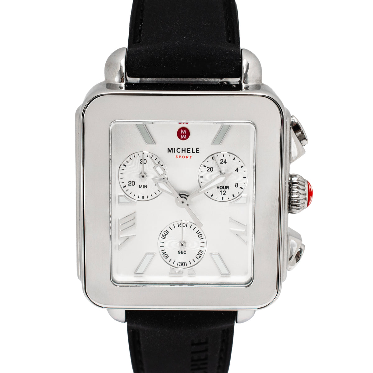 Ladies Michele Deco Sport 36MM mww06k000071 Silver Dial Steel Quartz Watch