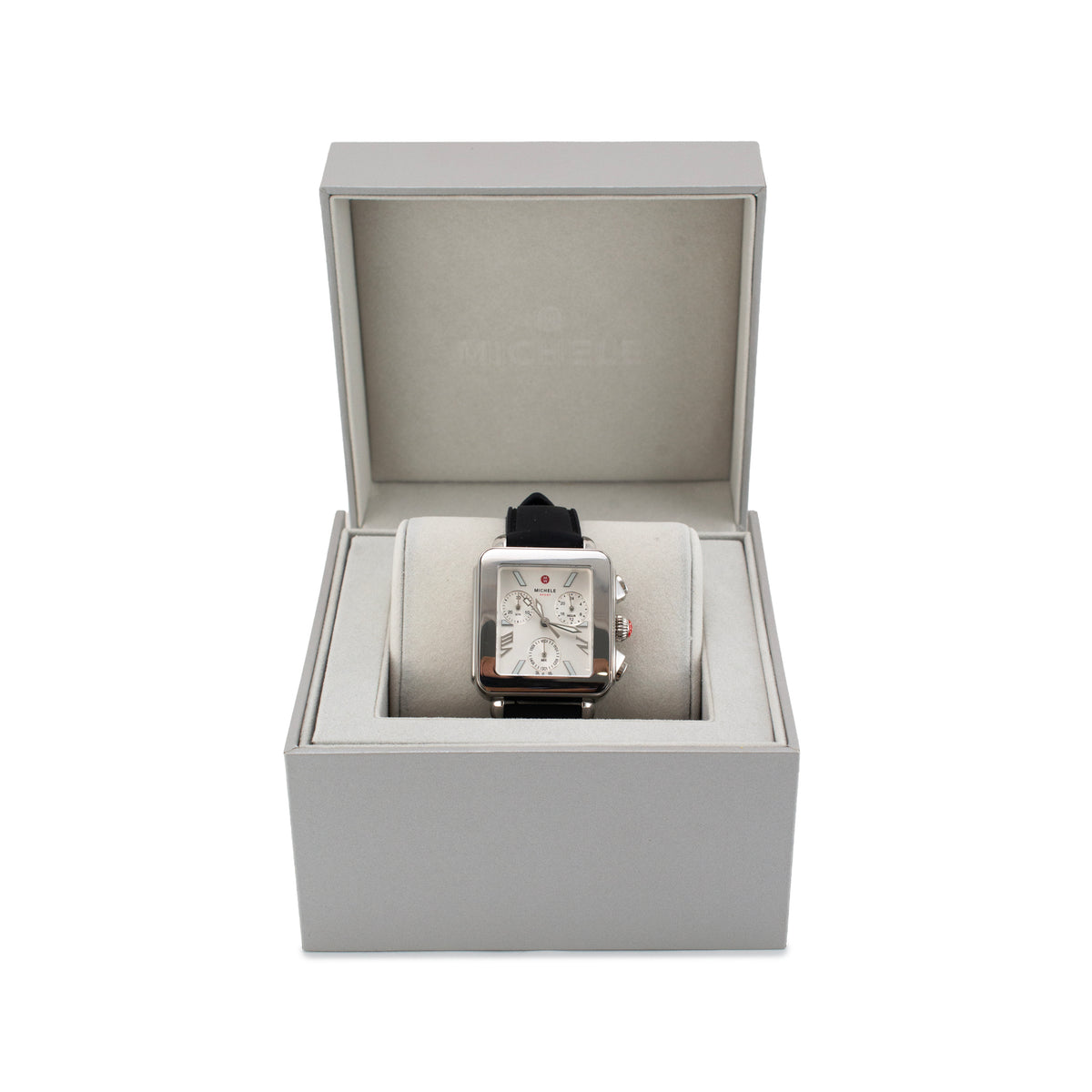 Ladies Michele Deco Sport 36MM mww06k000071 Silver Dial Steel Quartz Watch