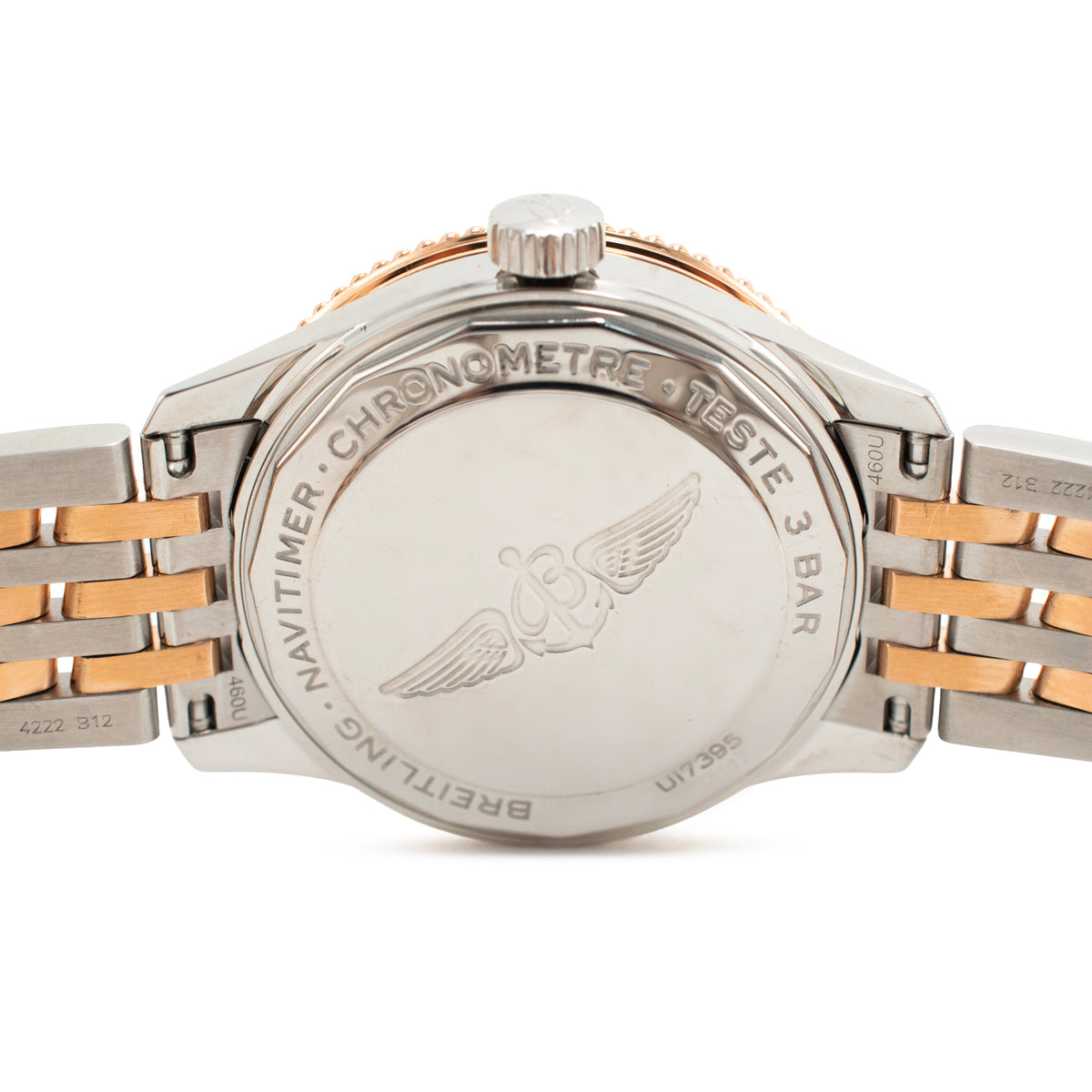 Ladies Breitling Navitimer 35MM U17395 Mop Dial 18K Rose Gold and Steel Watch