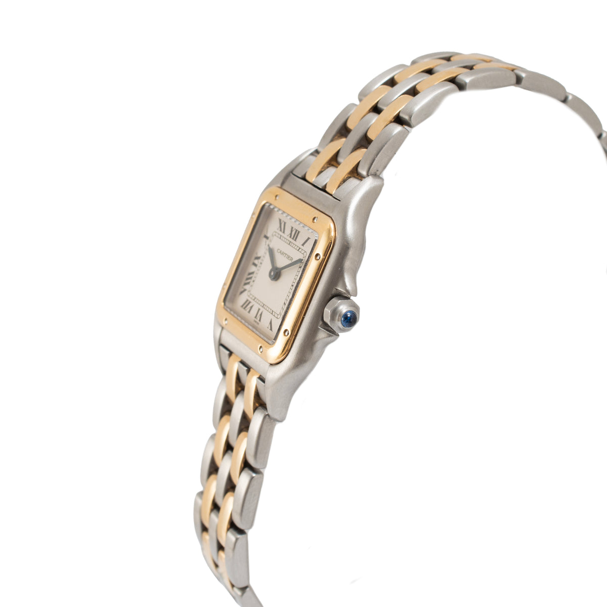 Ladies Cartier Panthere Two Row 22MM 1120 White Dial Two Tone Quartz Watch