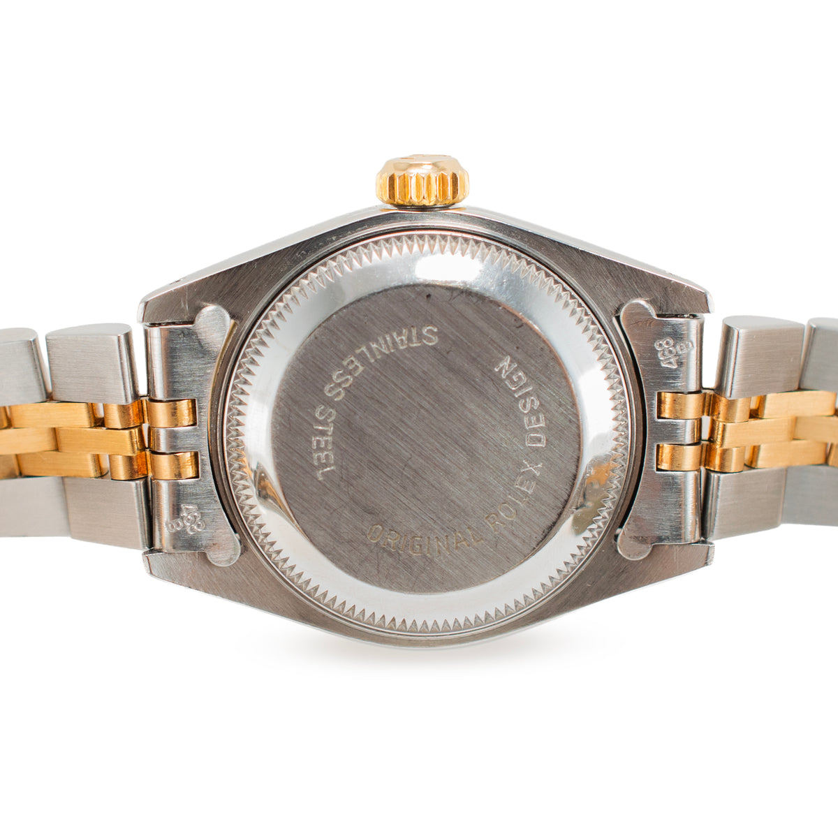 Ladies Rolex Datejust 26MM 69173 Champaign Linen Dial Yellow Gold Steel Watch