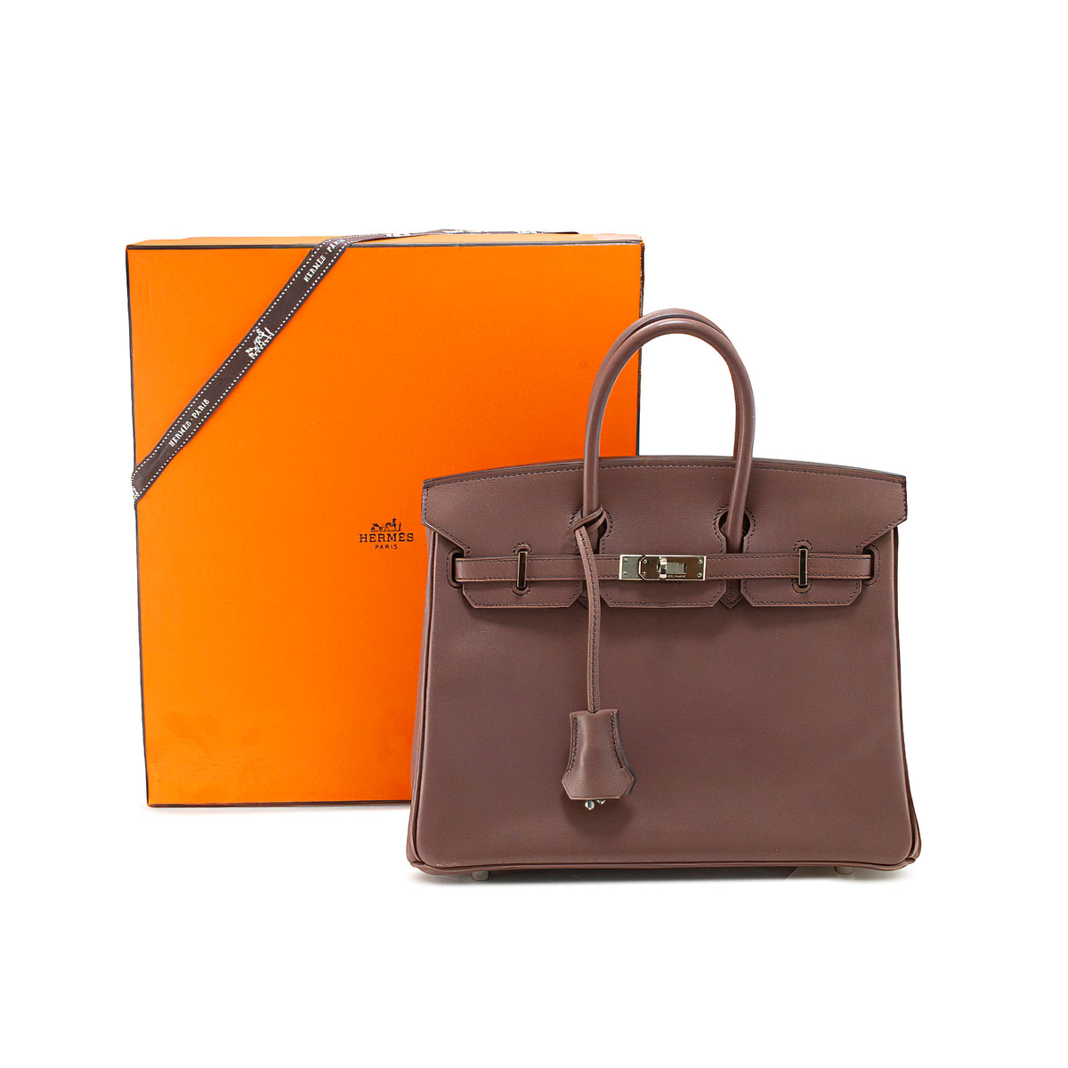 Hermès Birkin 25 Griolet Tadelakt Palladium Top Handle Bag