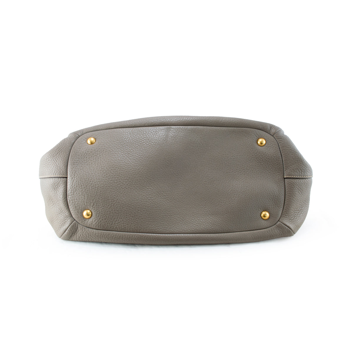 Prada Vitello Daino Sacca Manici Convertible Pebbled Leather Gray Tote Bag