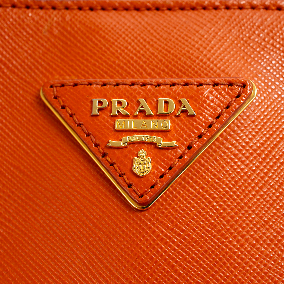 Prada Lux Galleria Saffiano Papaya Leather Large Tote Bag
