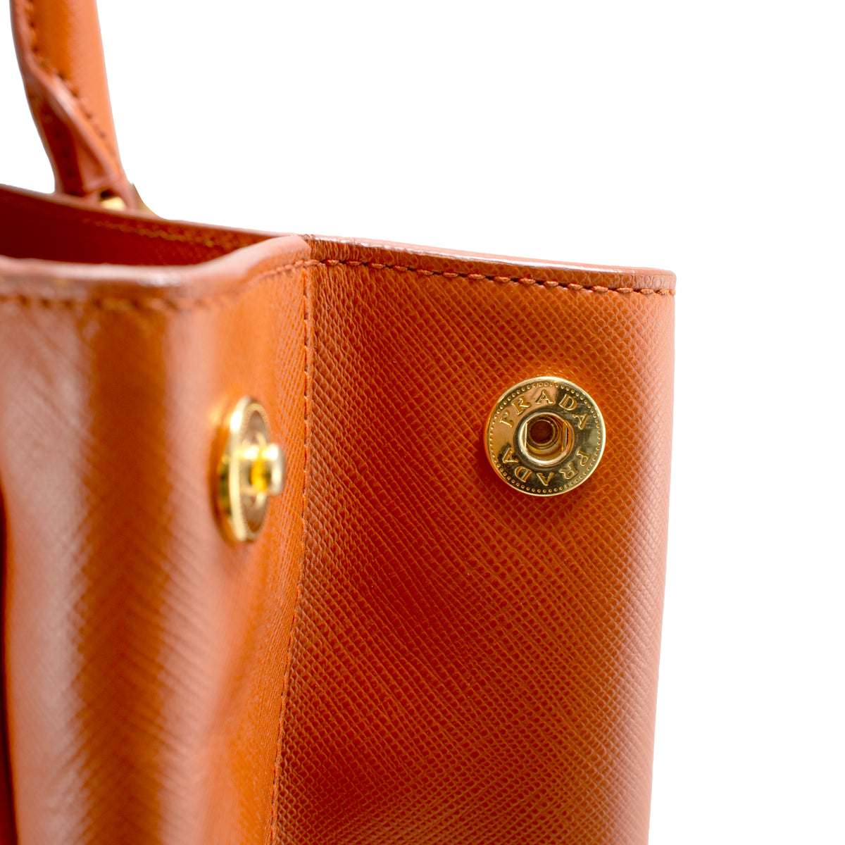 Prada Lux Galleria Saffiano Papaya Leather Large Tote Bag