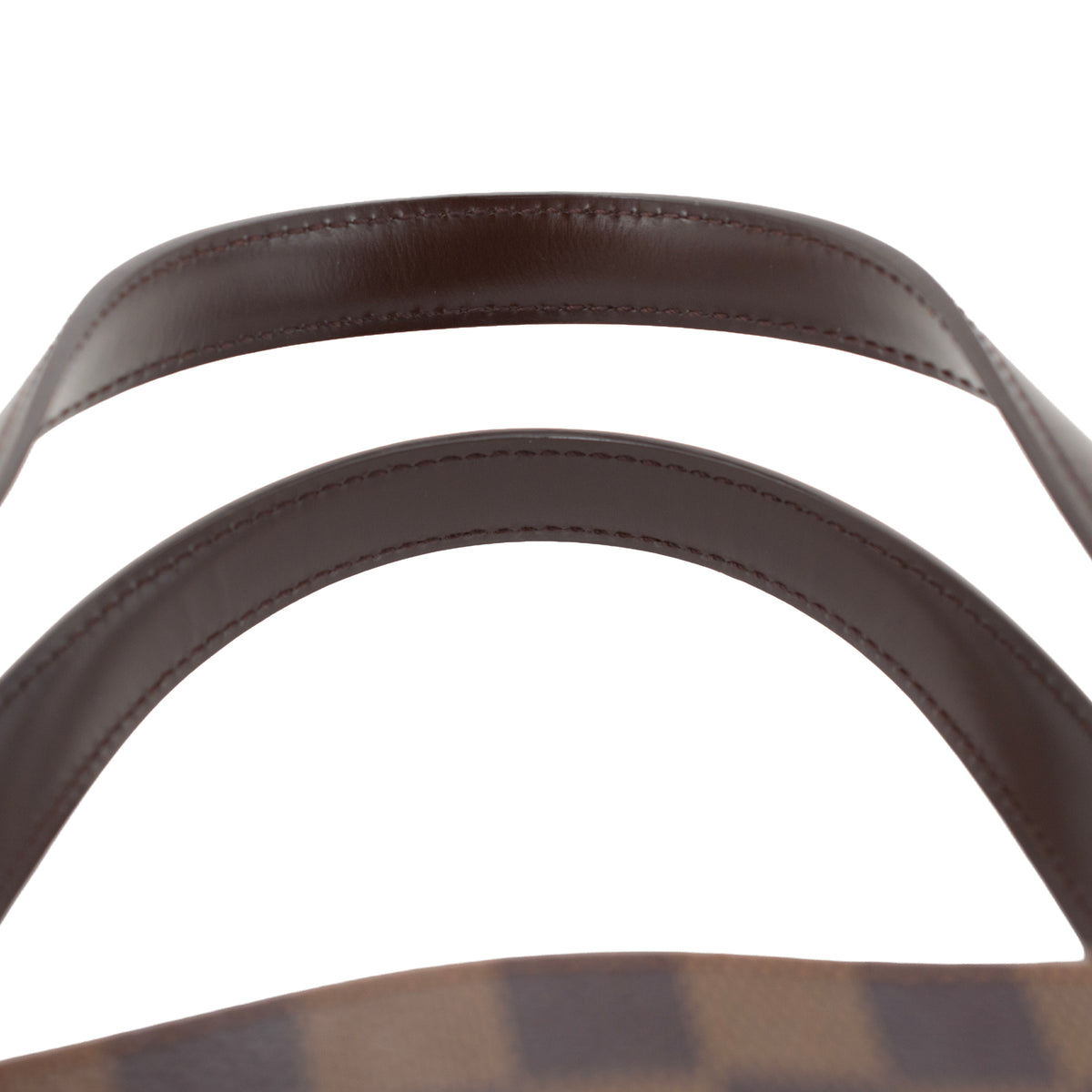 Louis Vuitton Uzès Damier Ebene Canvas Brown Leather Gold-Tone Tote Bag
