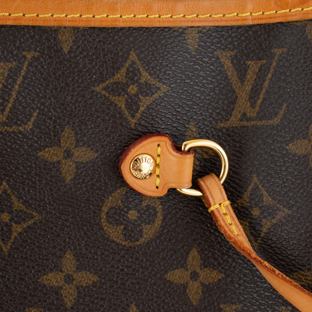 Louis Vuitton Brown Monogram Canvas Leather Neverfull MM Tote Bag