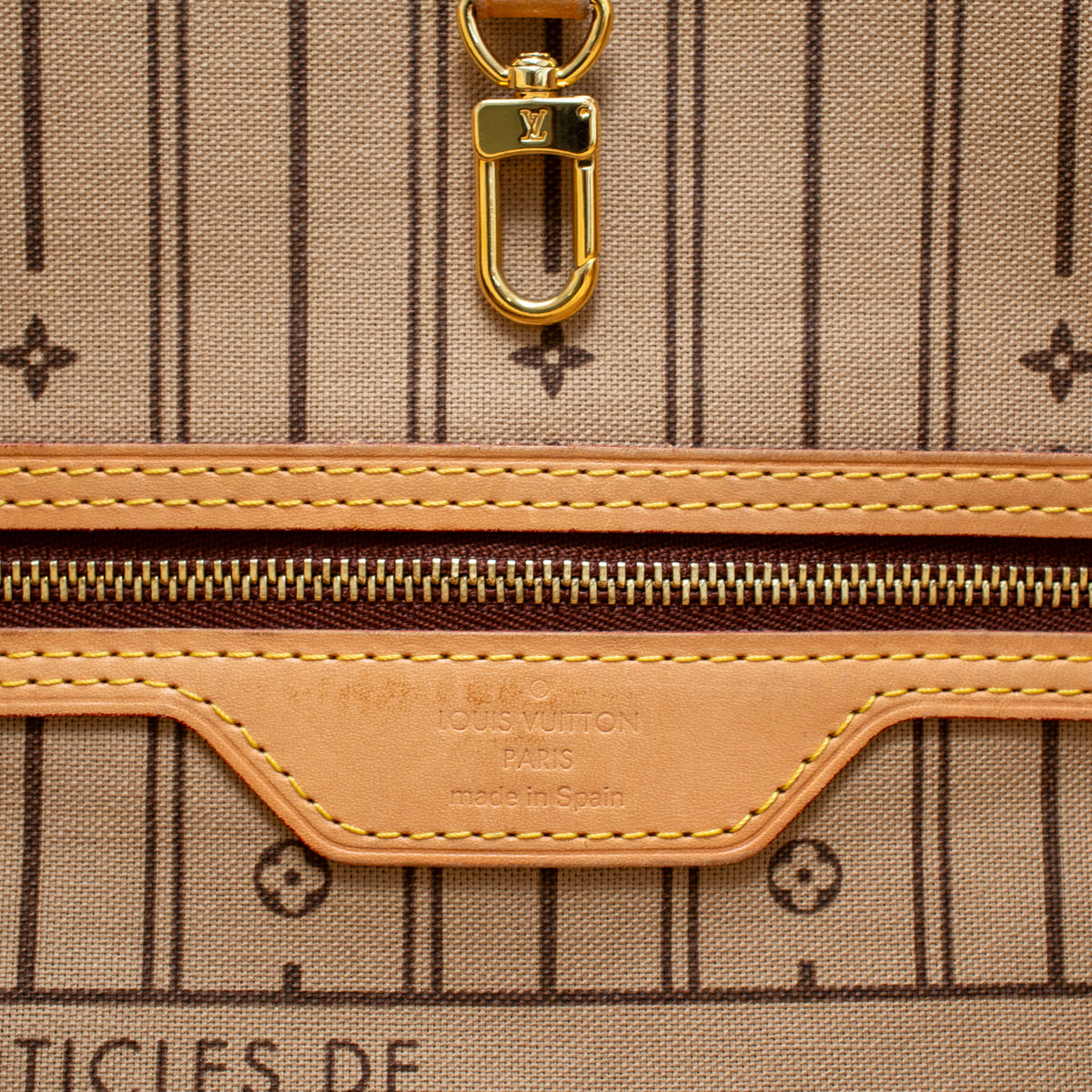 Louis Vuitton Brown Monogram Canvas Leather Neverfull MM Tote Bag