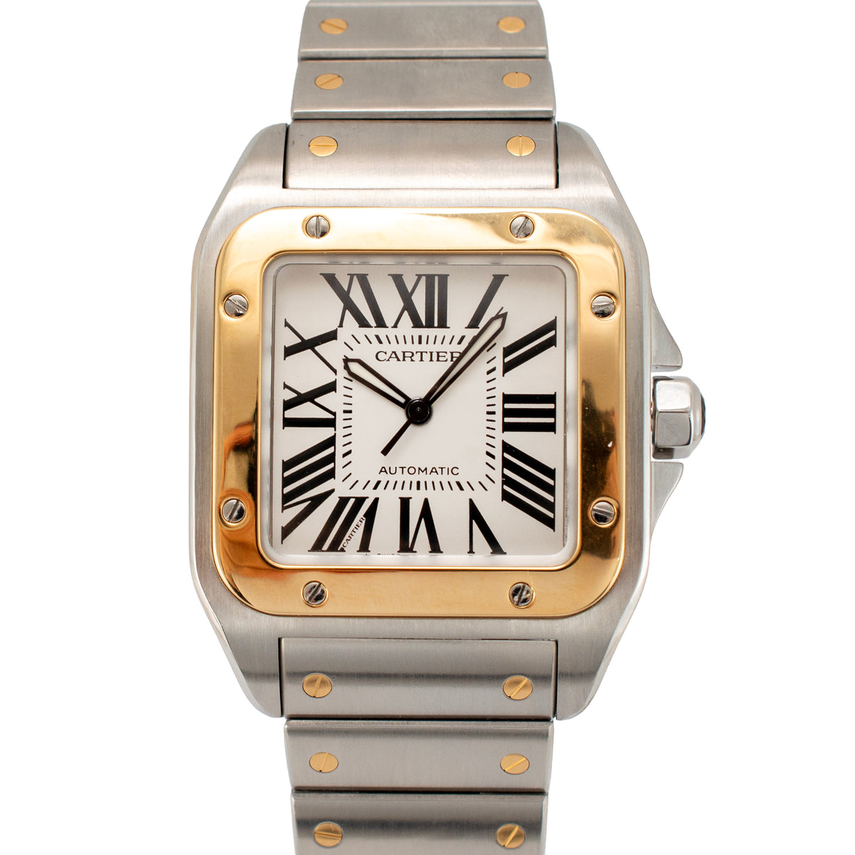 Cartier Santos 100 XL 38MM 2656 / W200728g Roman 18K Yellow Gold & Steel Watch