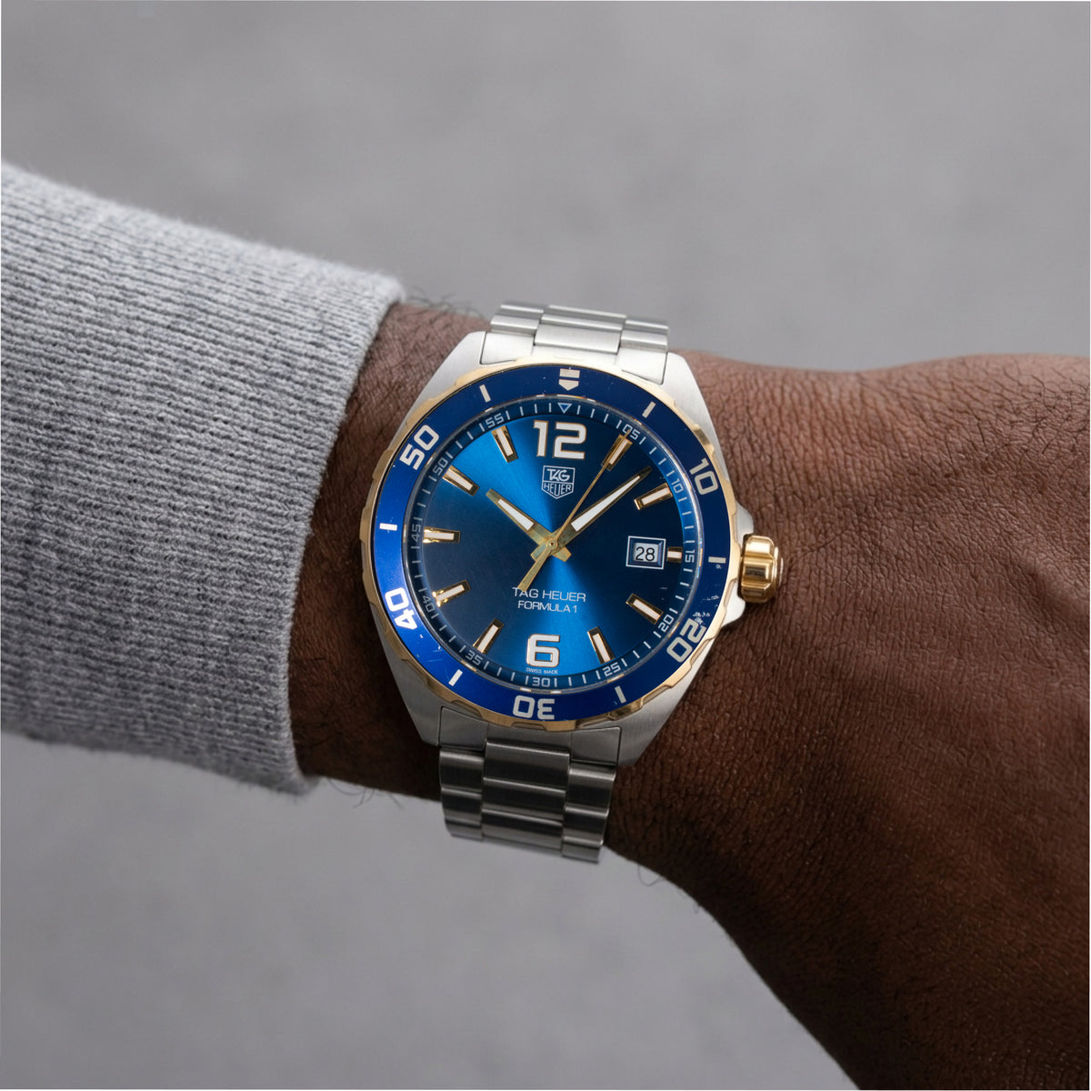 Tag Heuer Formula 1 41MM WAZ1120 Blue Dial Gold Plated Steel Quartz Watch