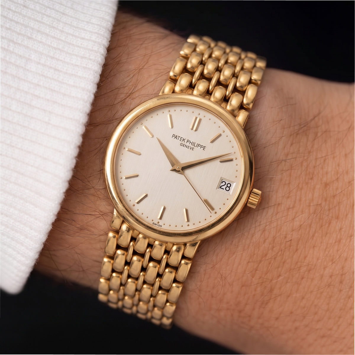 Vintage Patek Philippe Calatrava 34MM 3998/1J 18K Yellow Gold Automatic Watch
