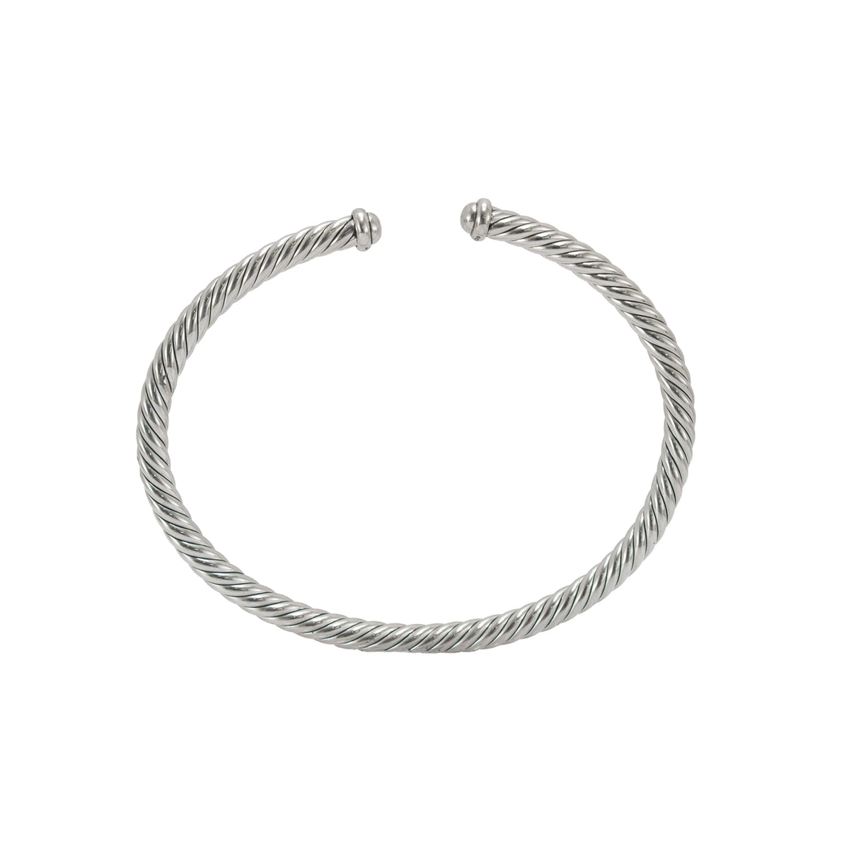 David Yurman Cable Flex 4MM 925 Sterling Silver Cuff Bangle Bracelet