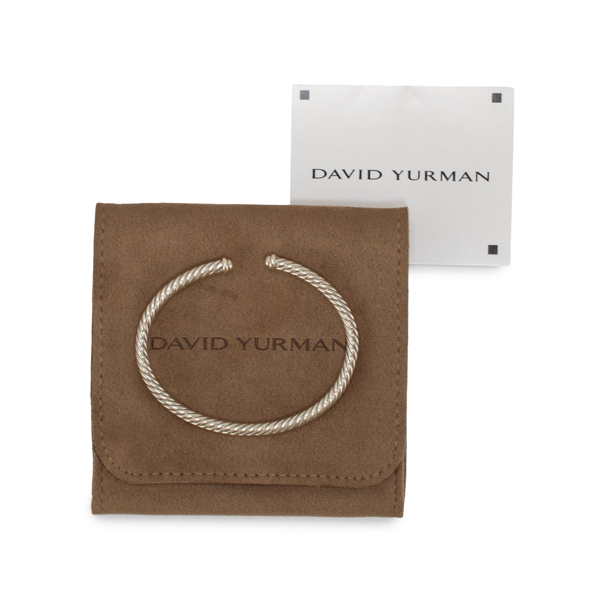 David Yurman Cable Flex 4MM 925 Sterling Silver Cuff Bangle Bracelet