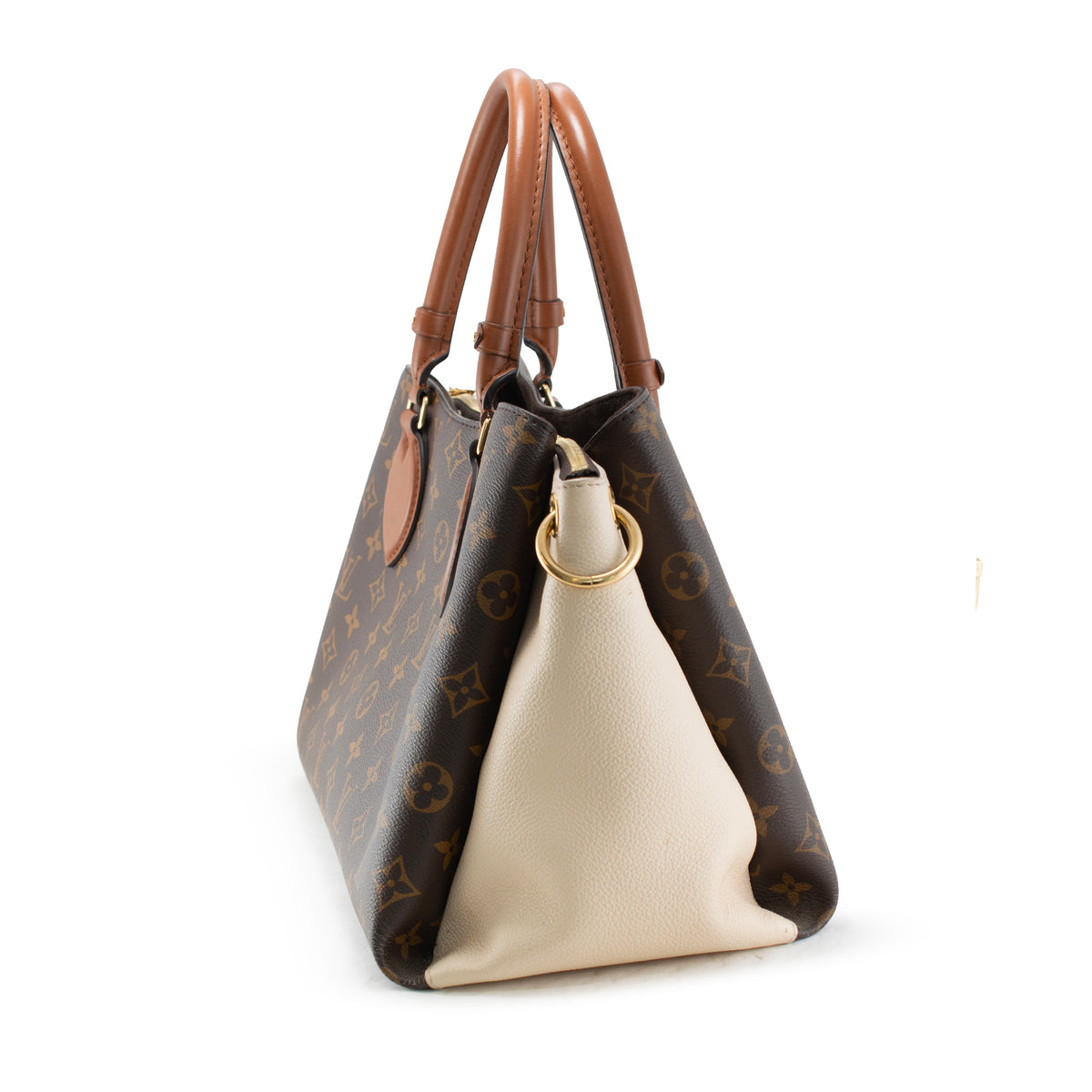Louis Vuitton Vendôme MM Monogram Canvas Cream Leather Gold-Tone Handle Bag