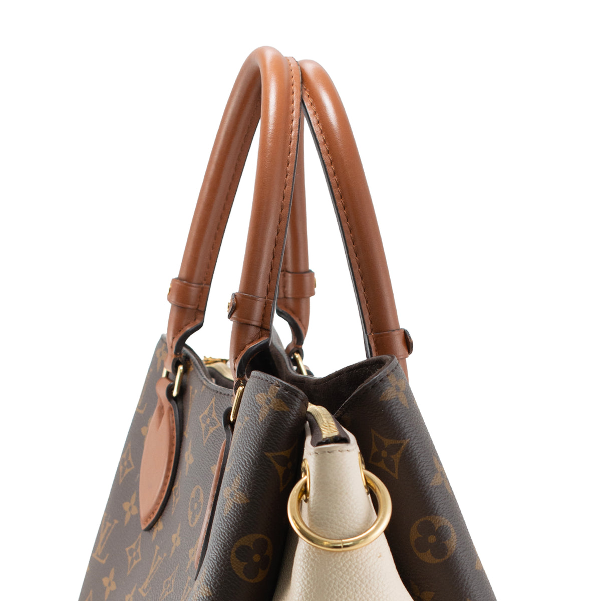 Louis Vuitton Vendôme MM Monogram Canvas Cream Leather Gold-Tone Handle Bag