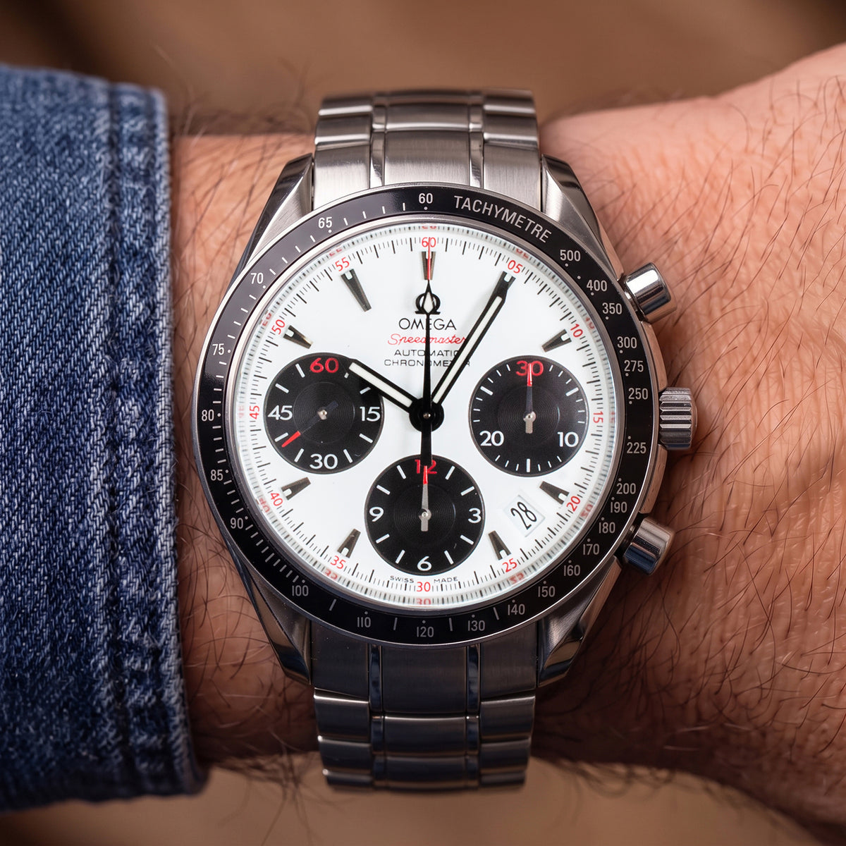 Omega Speedmaster 40MM 323.30.40.40.04.001 Panda Steel Chronograph Watch