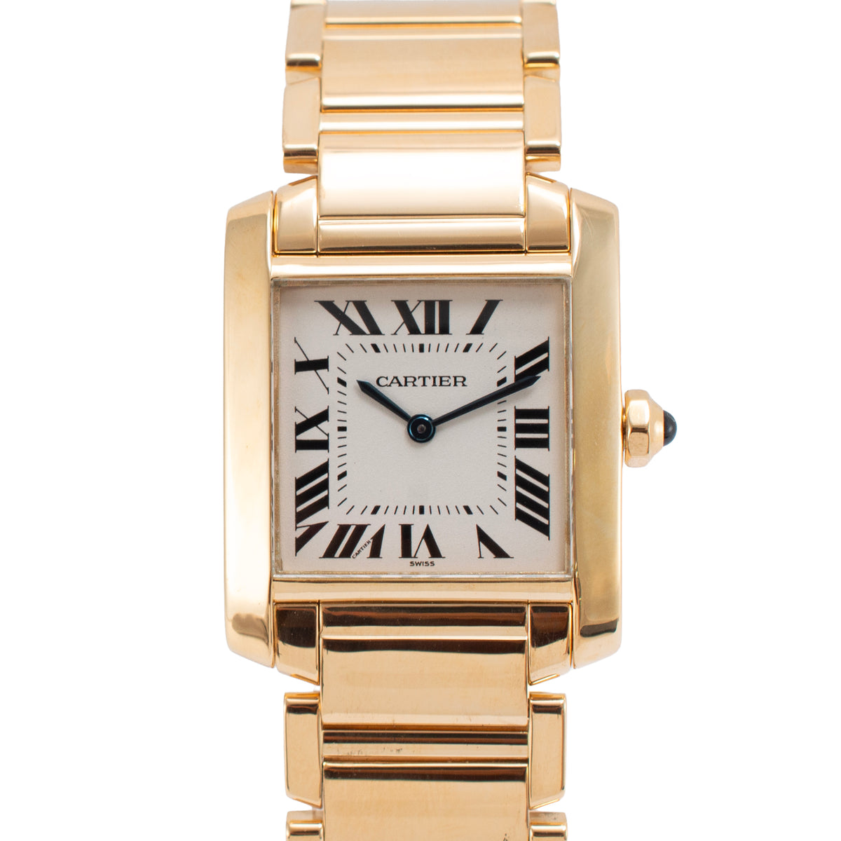 Ladies Cartier Tank Française Midsize 25MM 1821 / W50003n2 18K Yellow Gold Watch
