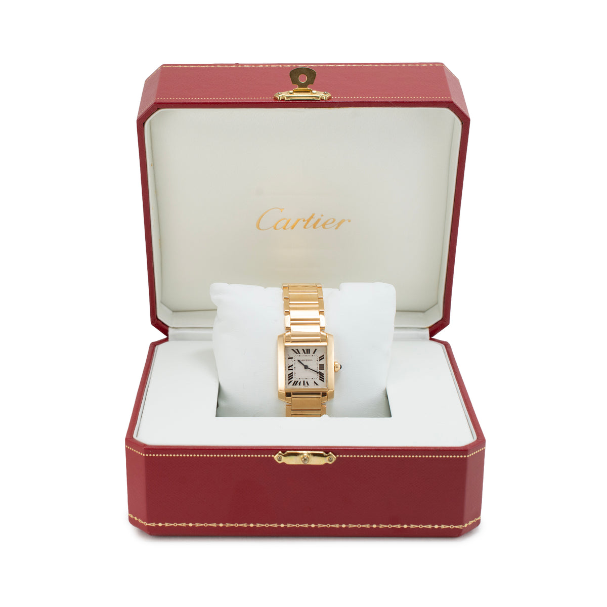Ladies Cartier Tank Française Midsize 25MM 1821 / W50003n2 18K Yellow Gold Watch