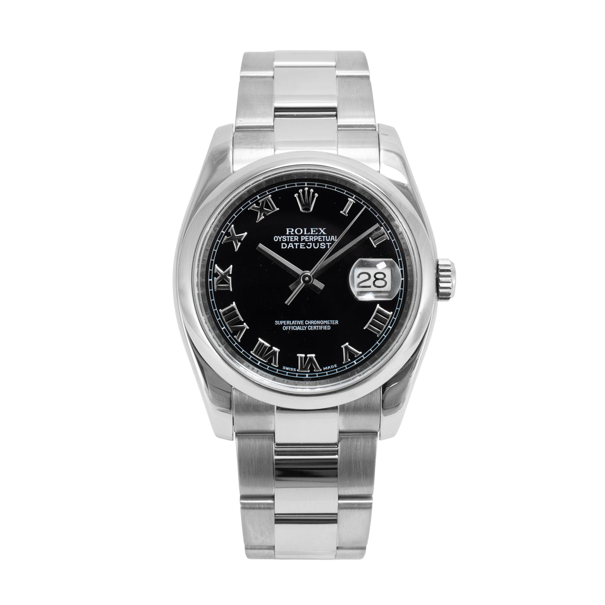 Rolex Datejust 36MM 116200 Roman Black Dial Stainless Steel Automatic Watch