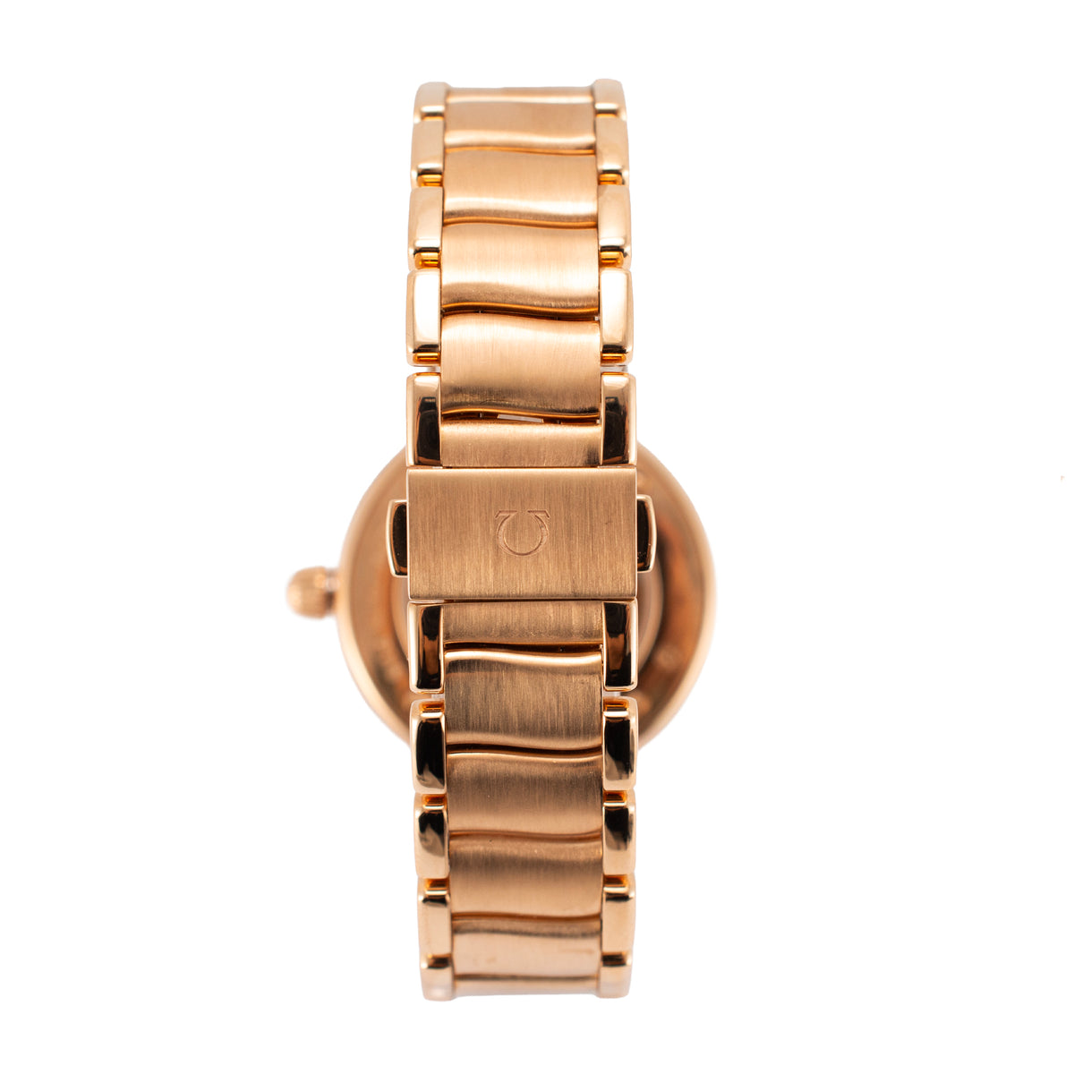Ladies Omega de Ville Matic 34MM 42565342055001 Mop Diamond 18K Rose Gold Watch